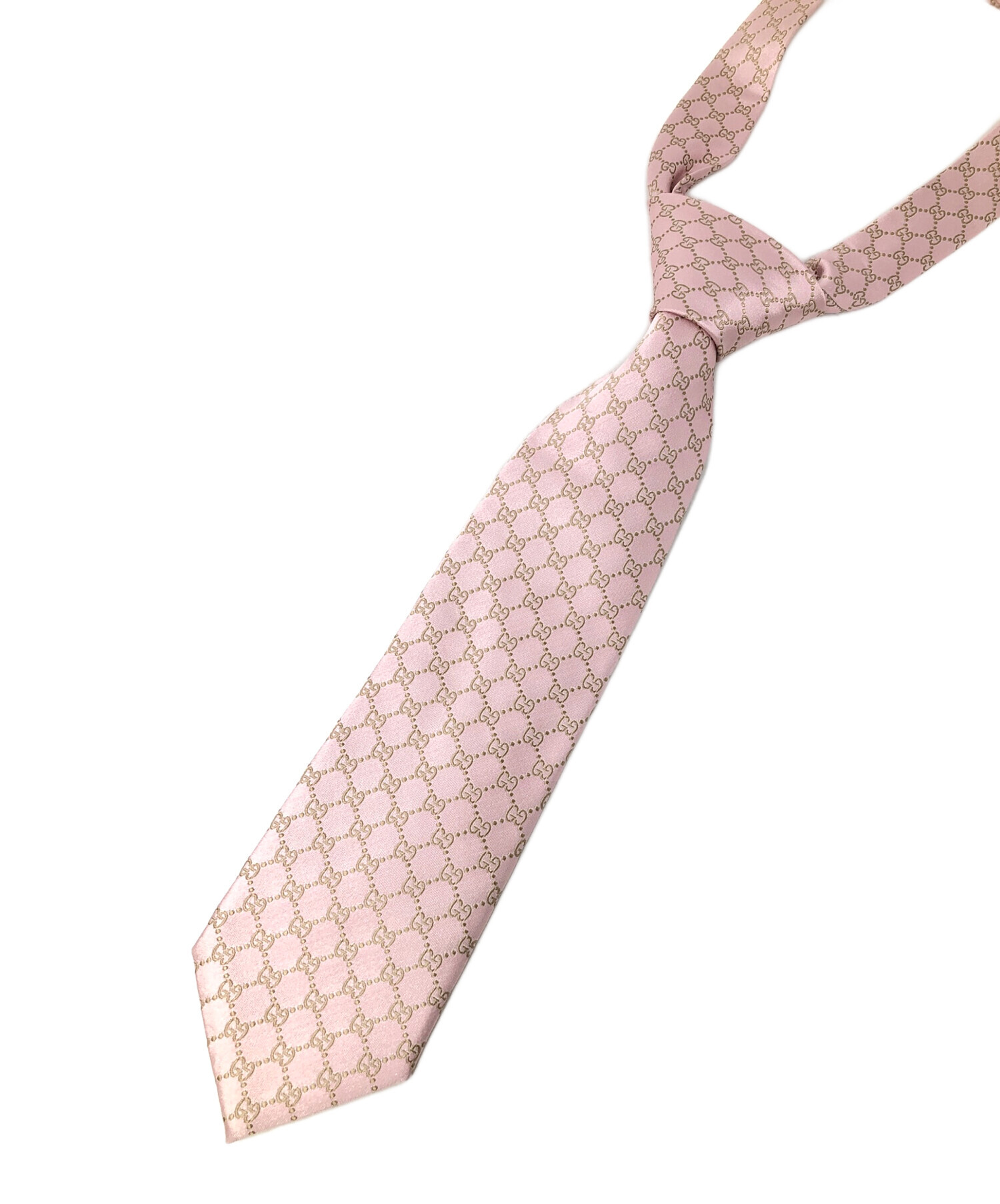 中古・古着通販】GUCCI (グッチ) ネクタイ ピンク サイズ:実寸サイズに