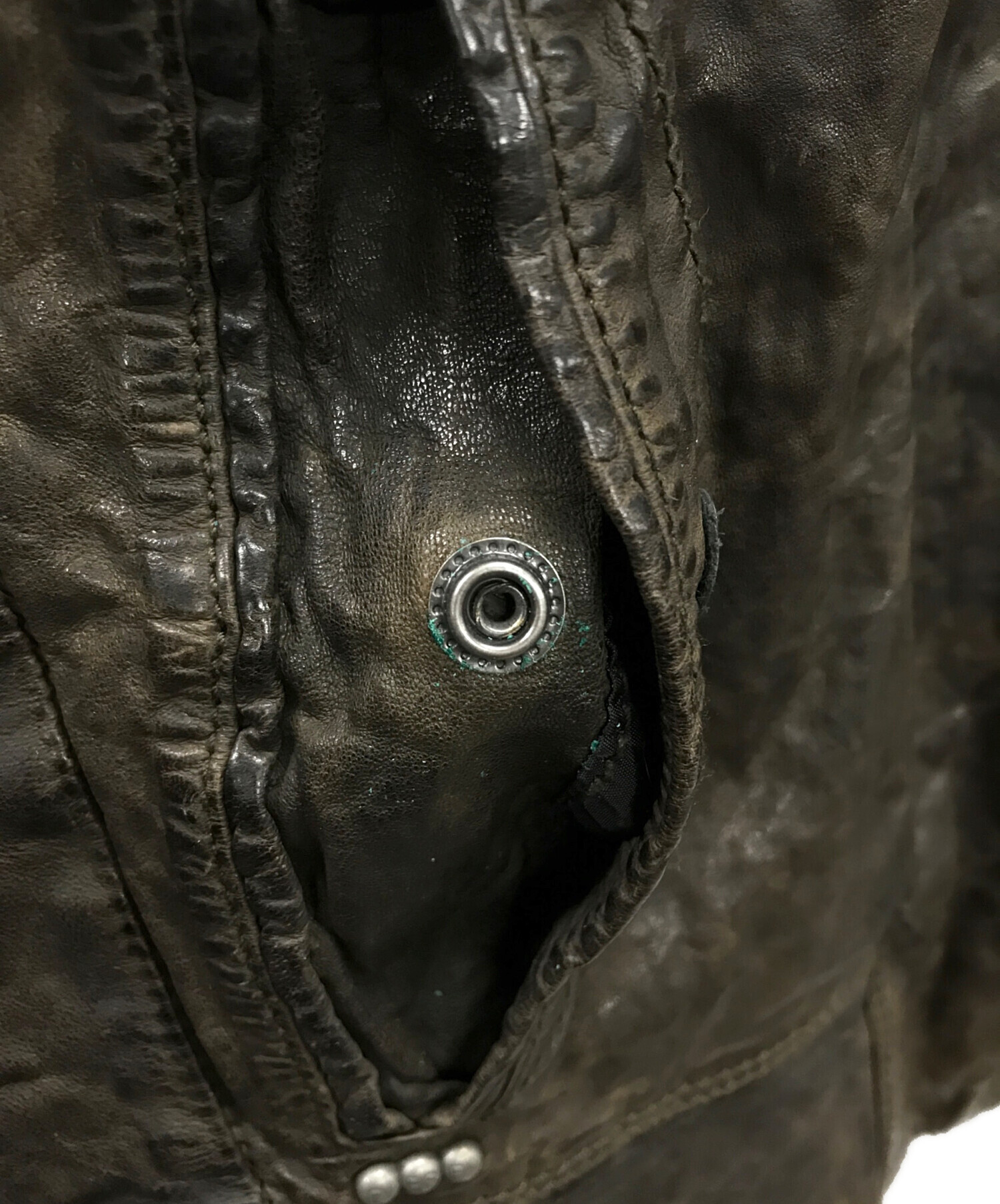 中古・古着通販】DIESEL (ディーゼル) シングルレザーライダース