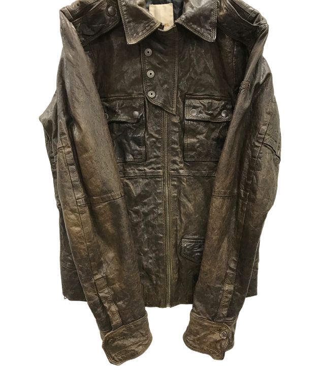 中古・古着通販】DIESEL (ディーゼル) シングルレザーライダース