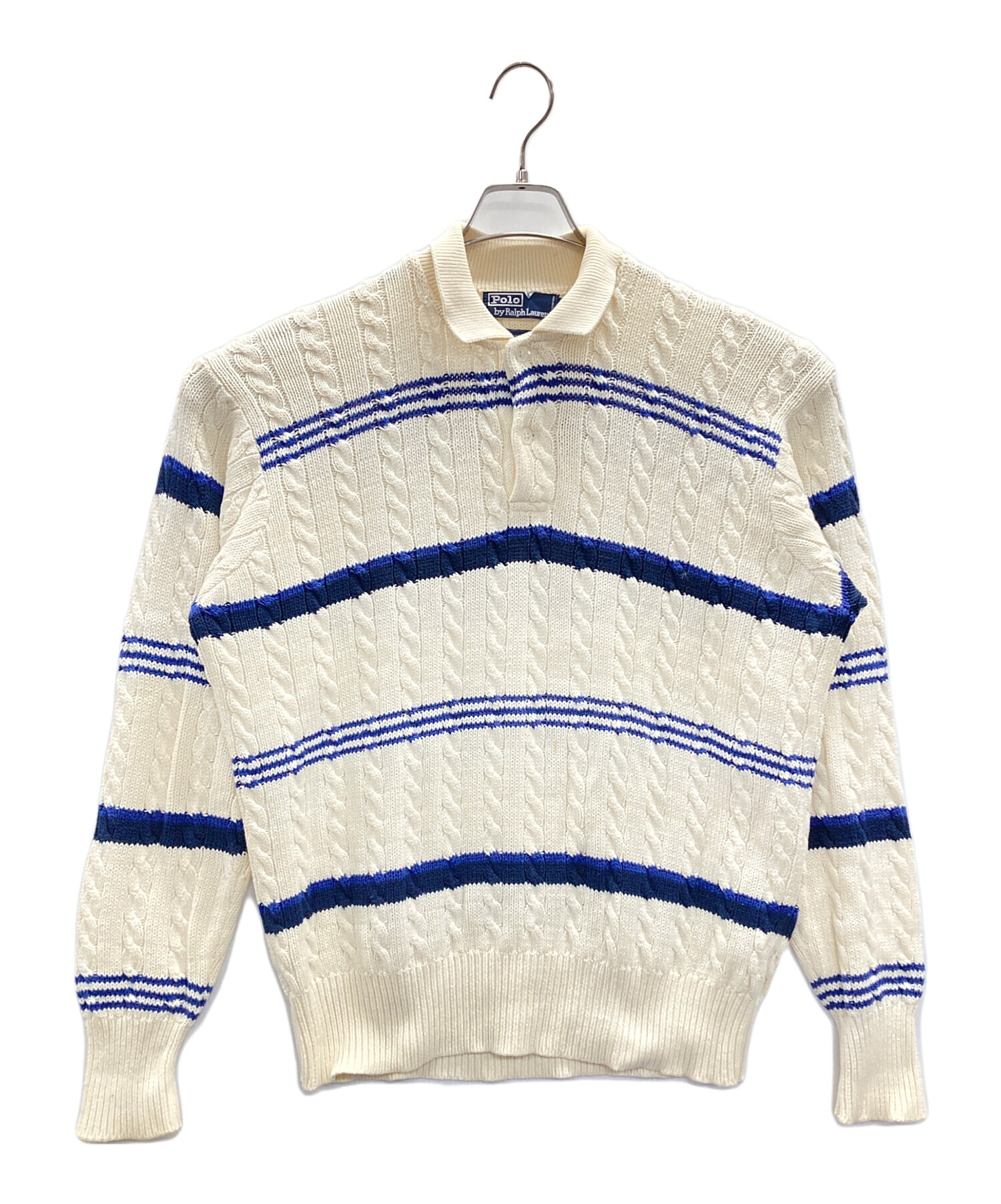 最終お値下げ【新品未使用タグ付き】ラルフローレン ホワイト半袖コットンニット M 新品未使用タグ付き】ラルフローレン ホワイト半袖コットンニット M