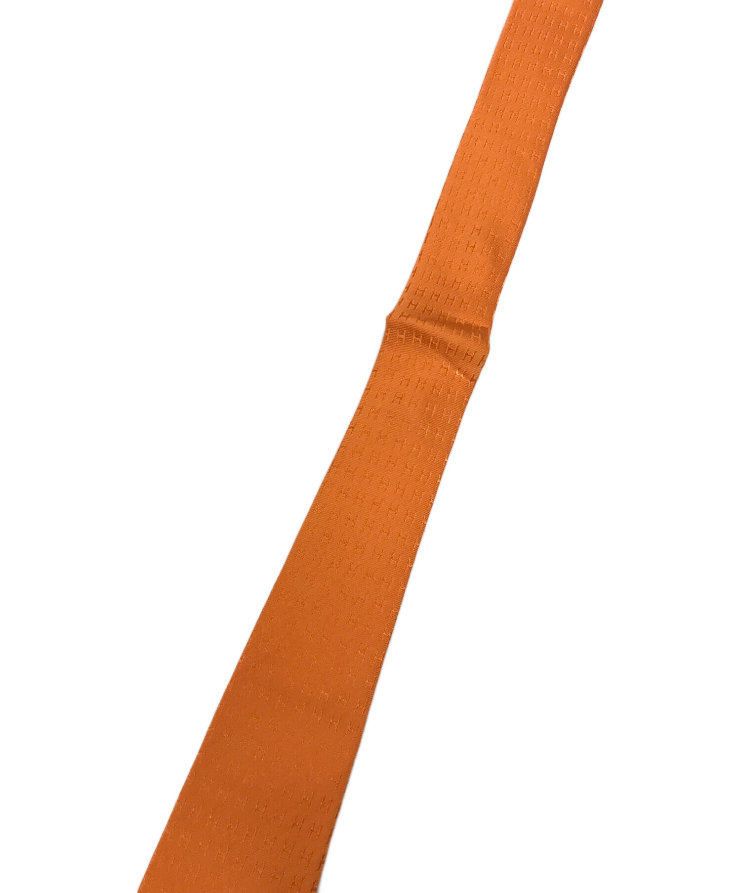 【訳あり】HERMES オレンジ ネクタイ　ファソネ 中古・古着通販】HERMES (エルメス) ネクタイ ファソネ オレンジ