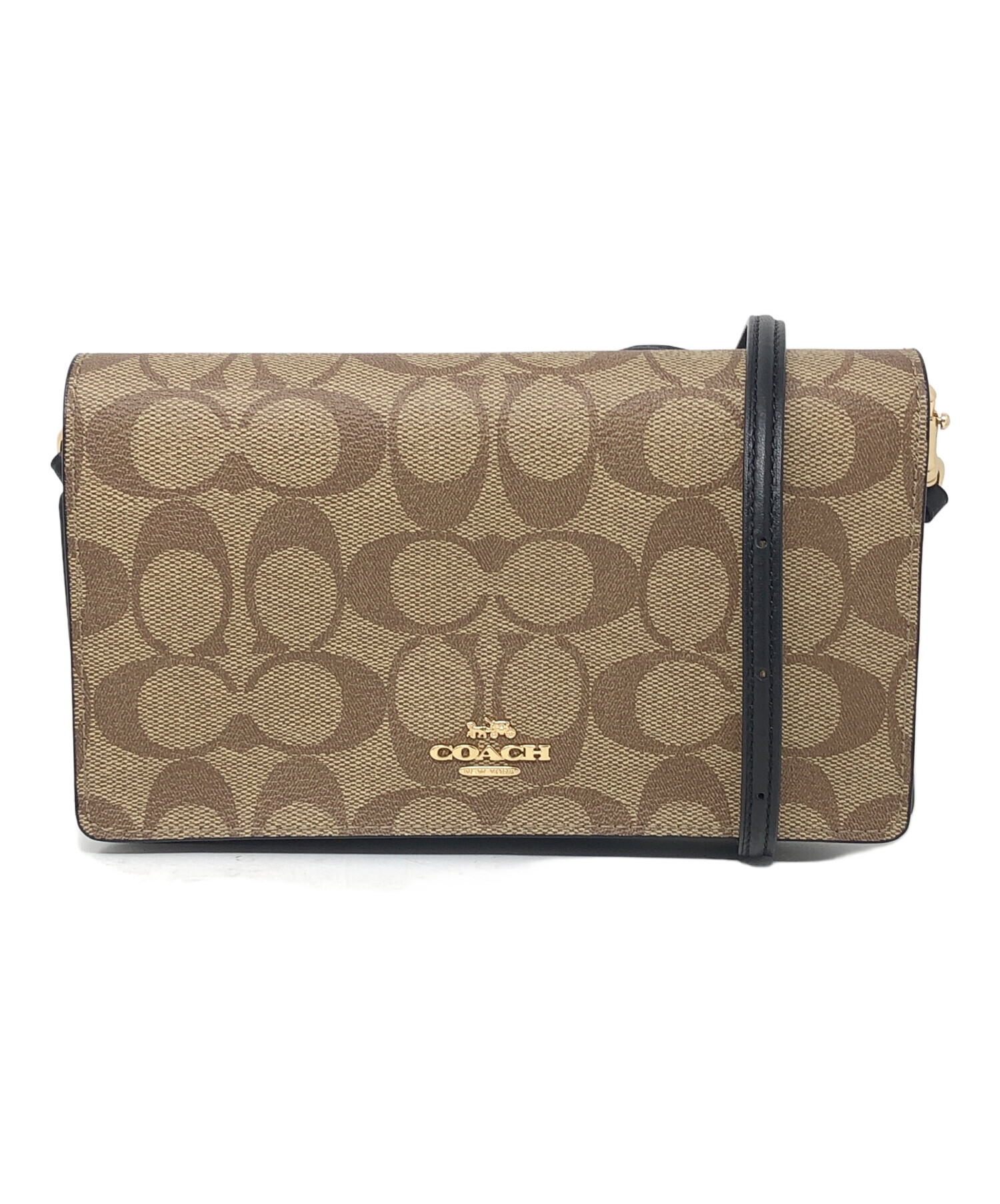 中古・古着通販】COACH (コーチ) ポシェット シグネチャー ブラウン 