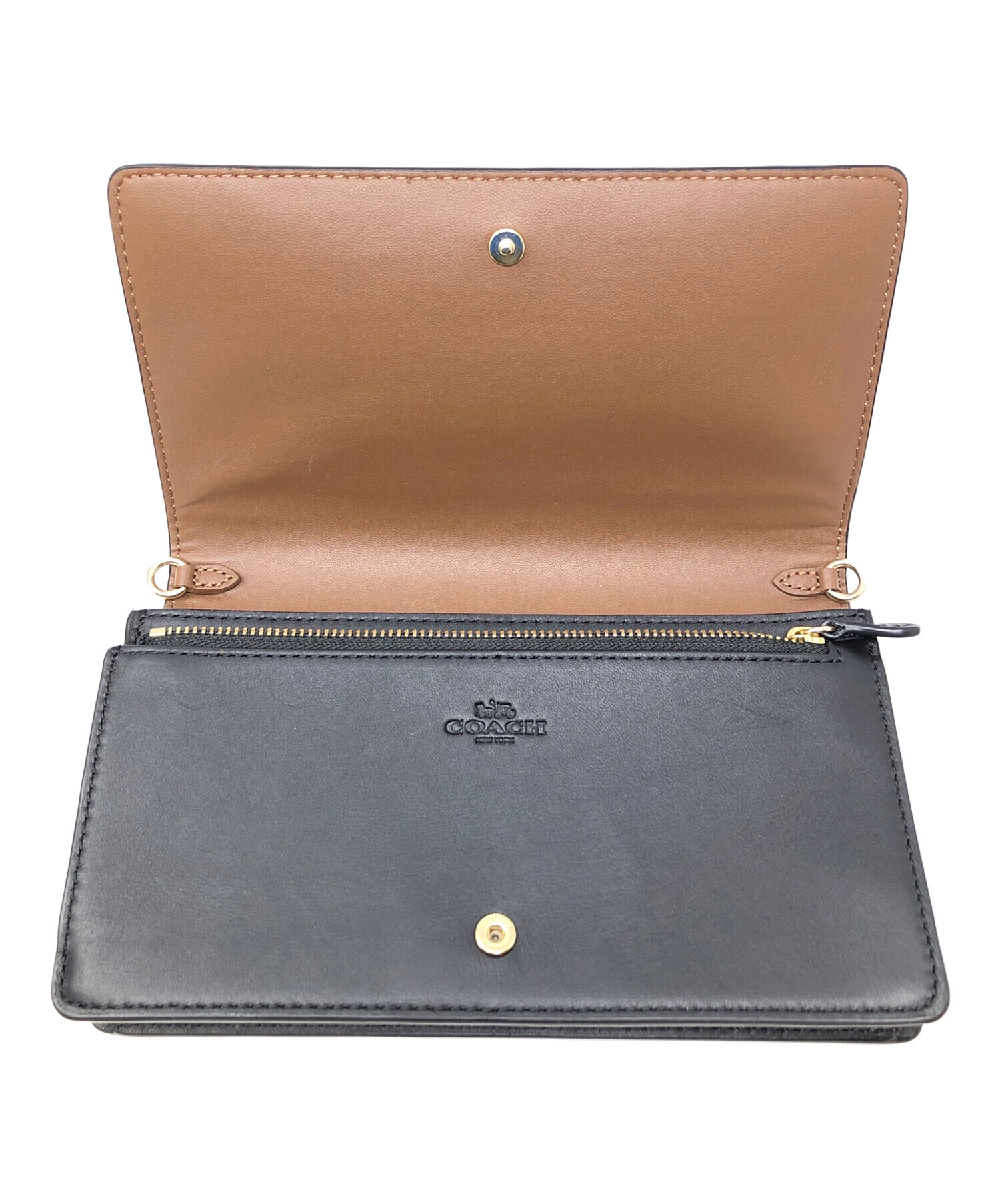 中古・古着通販】COACH (コーチ) ポシェット シグネチャー ブラウン 