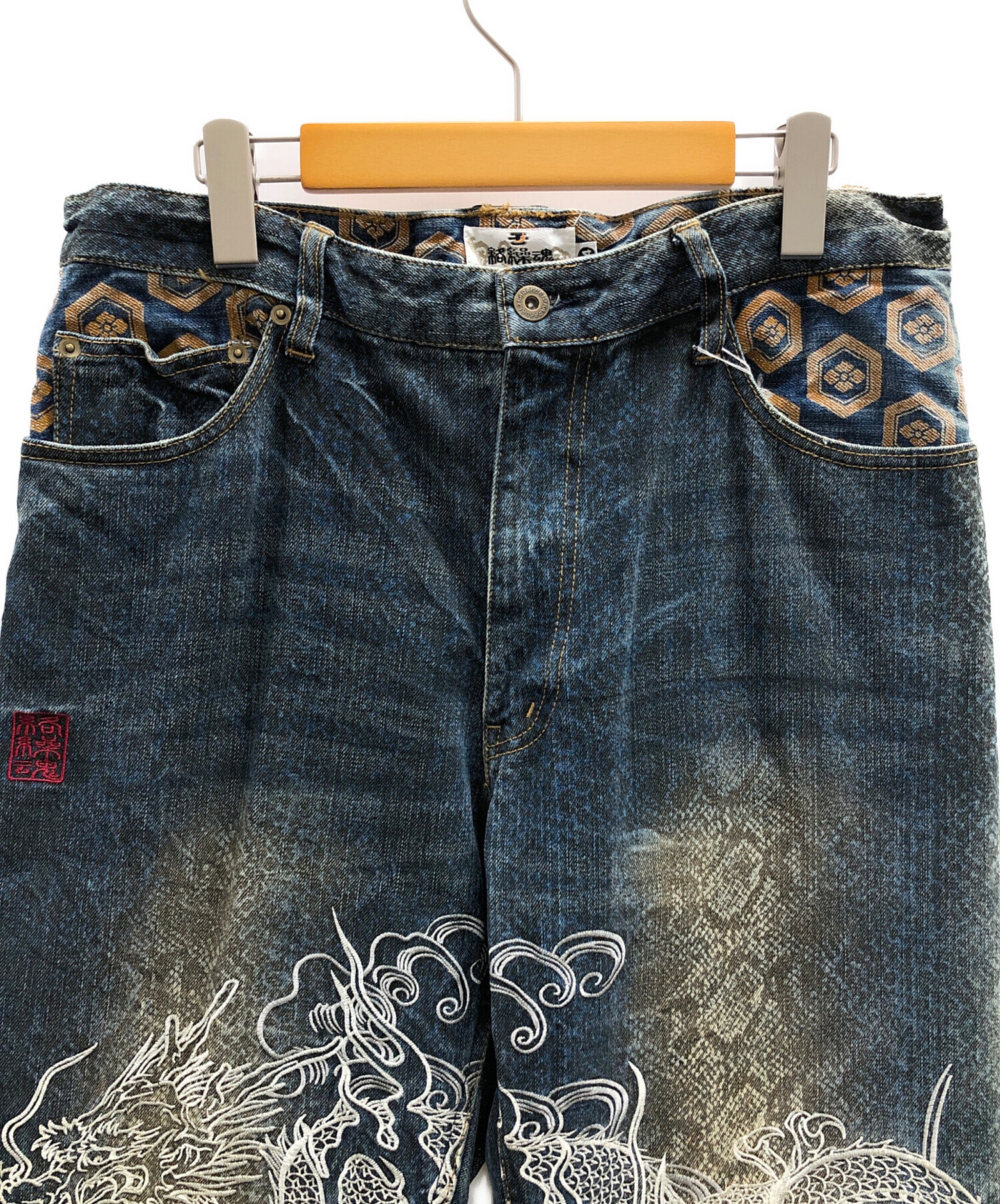 中古・古着通販】絡繰魂 (カラクリダマシイ) ドラゴンデニムパンツ
