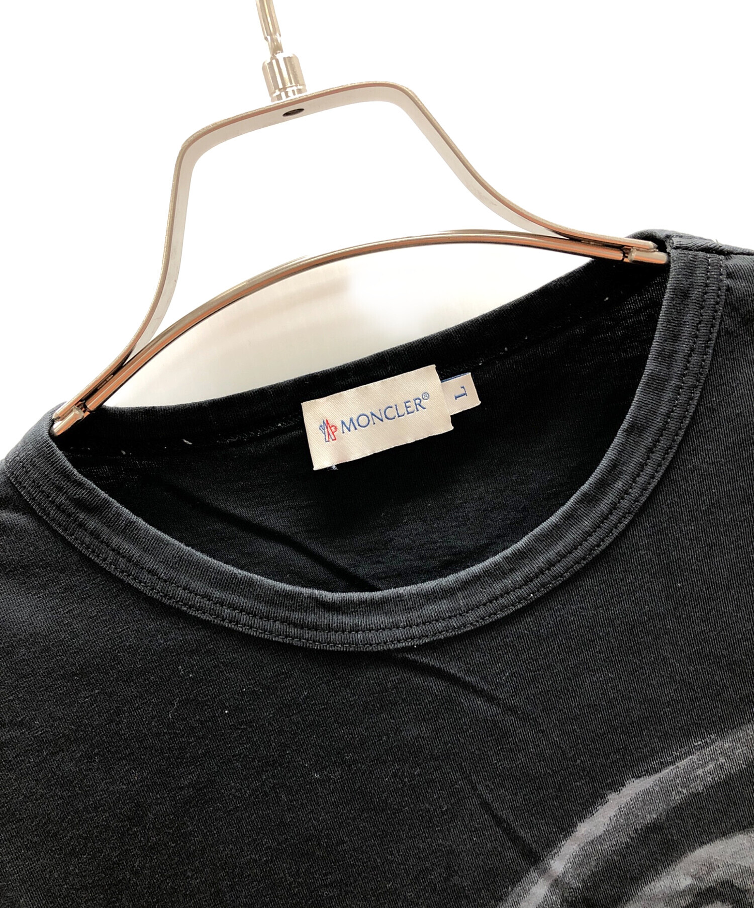 中古・古着通販】MONCLER (モンクレール) Tシャツ ブラック サイズ:L 