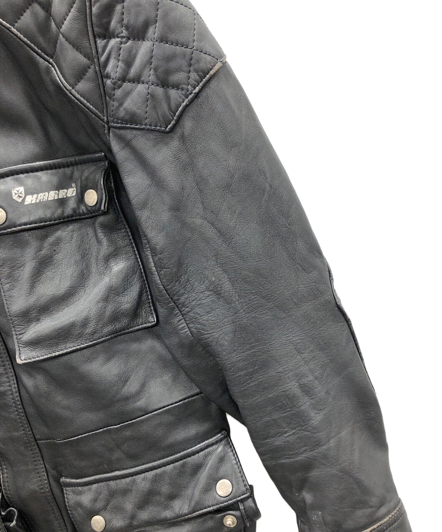 中古・古着通販】HARRO (ハロ) レザーモーターサイクルジャケット 