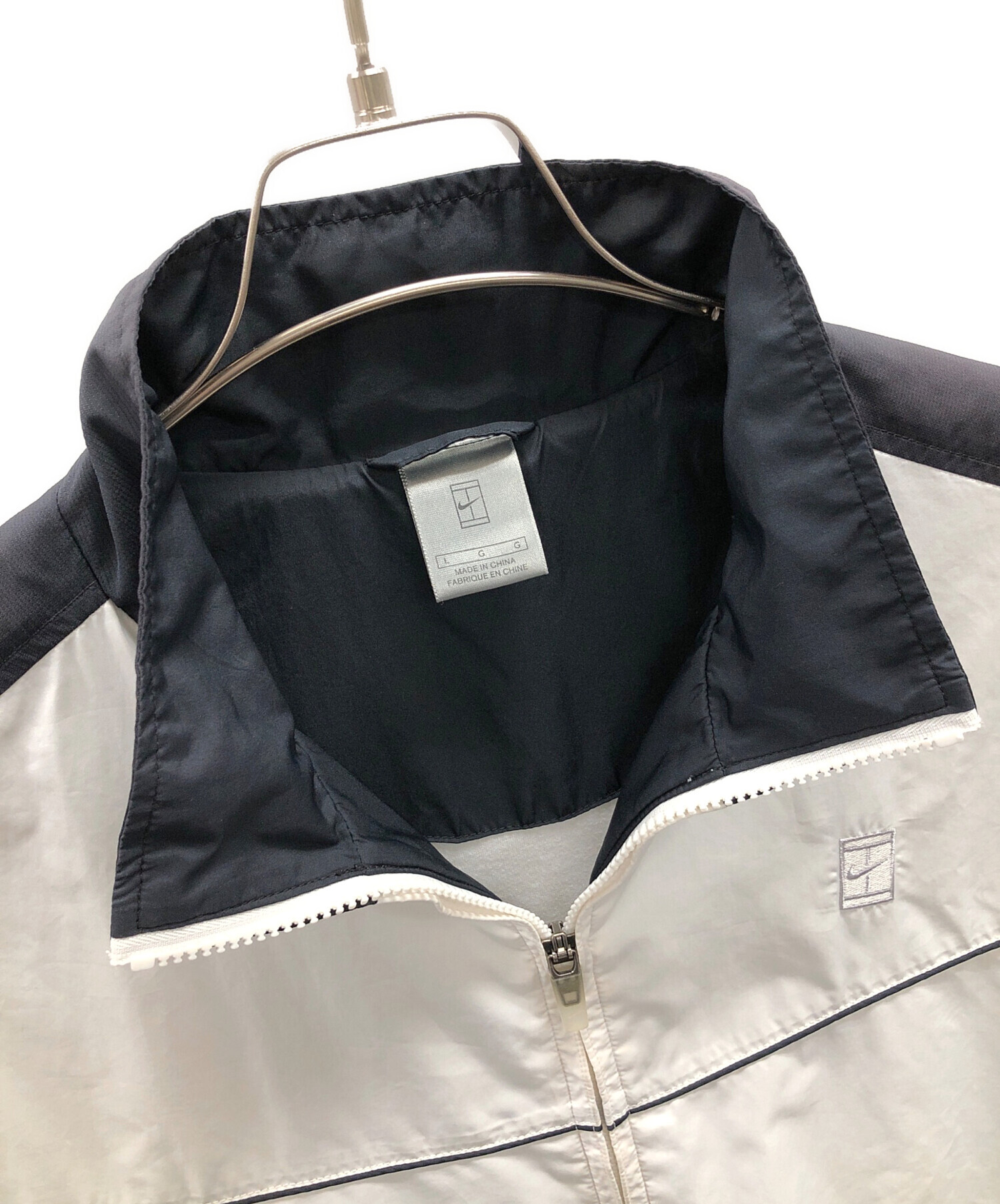 中古・古着通販】NIKE (ナイキ) ナイロンジャケット ホワイト×ブラック 