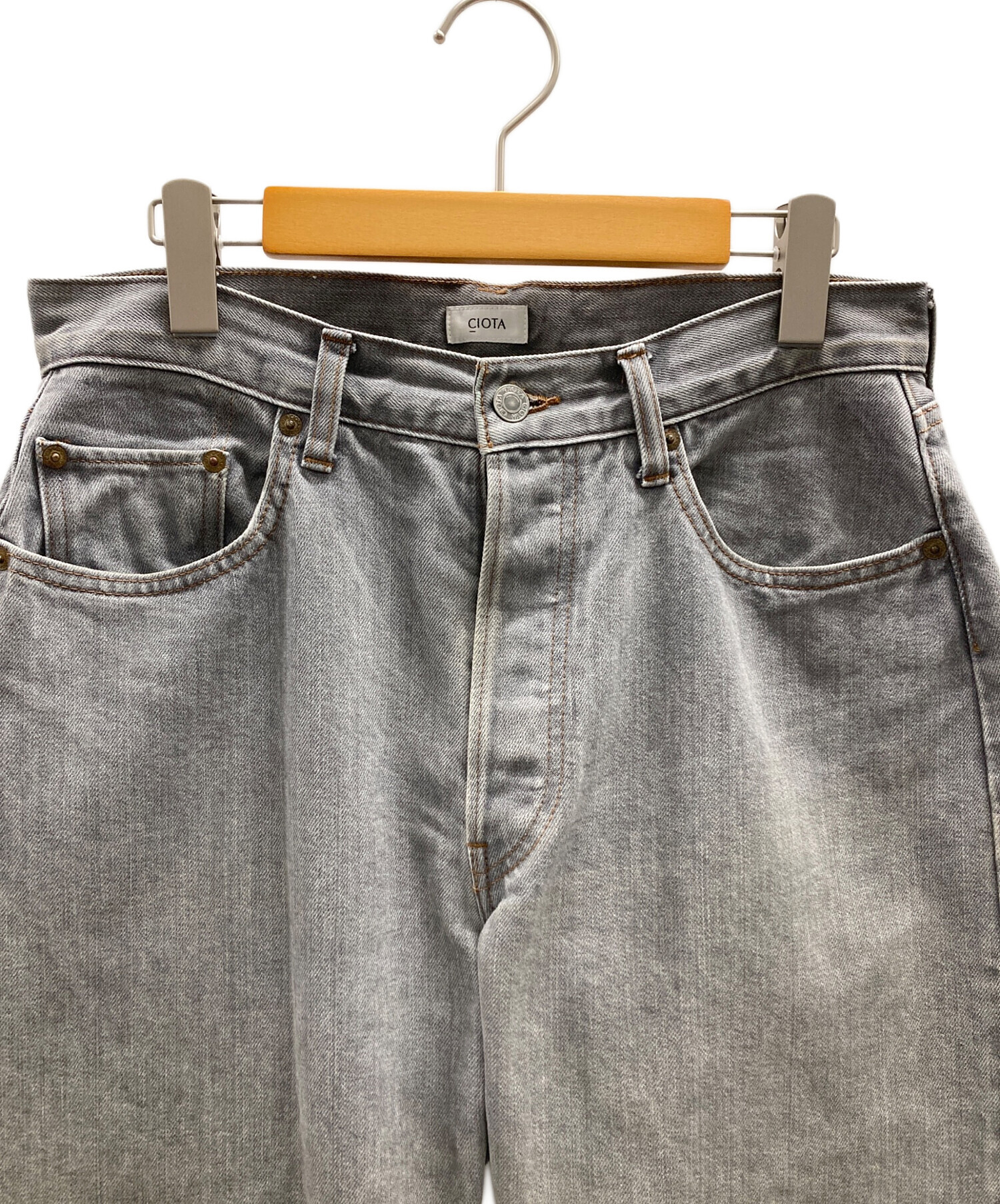中古・古着通販】CIOTA (シオタ) ストレートデニムパンツ グレー