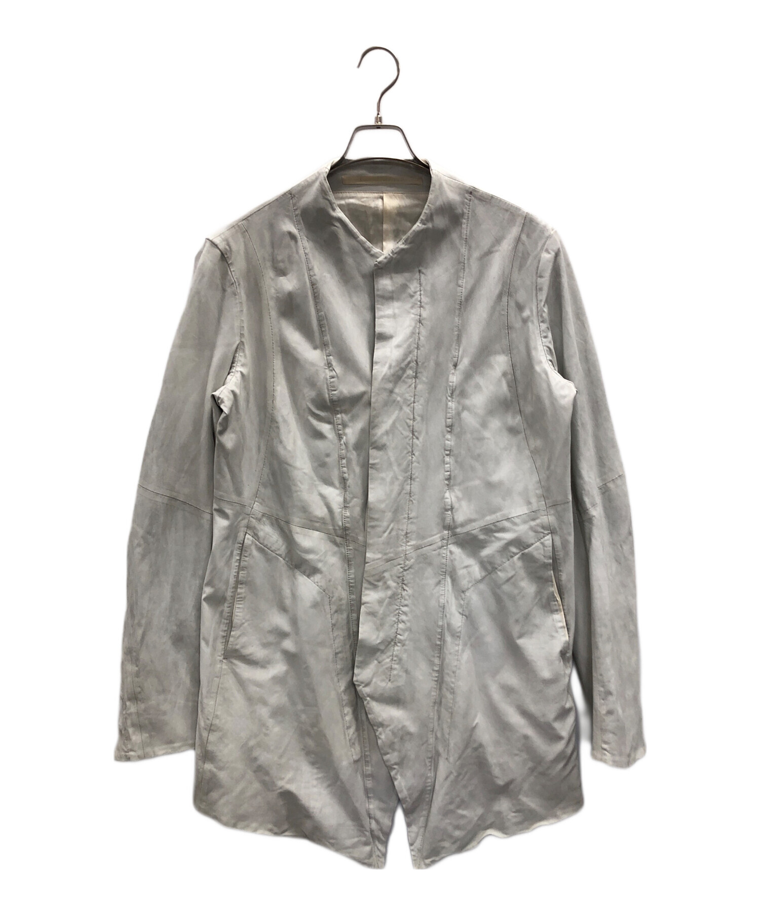 初期！ユリウス コート JULIUS_7 2008 ARCHIVE 中古・古着通販】JULIUS (ユリウス) レザーコート ライトグレー サイズ