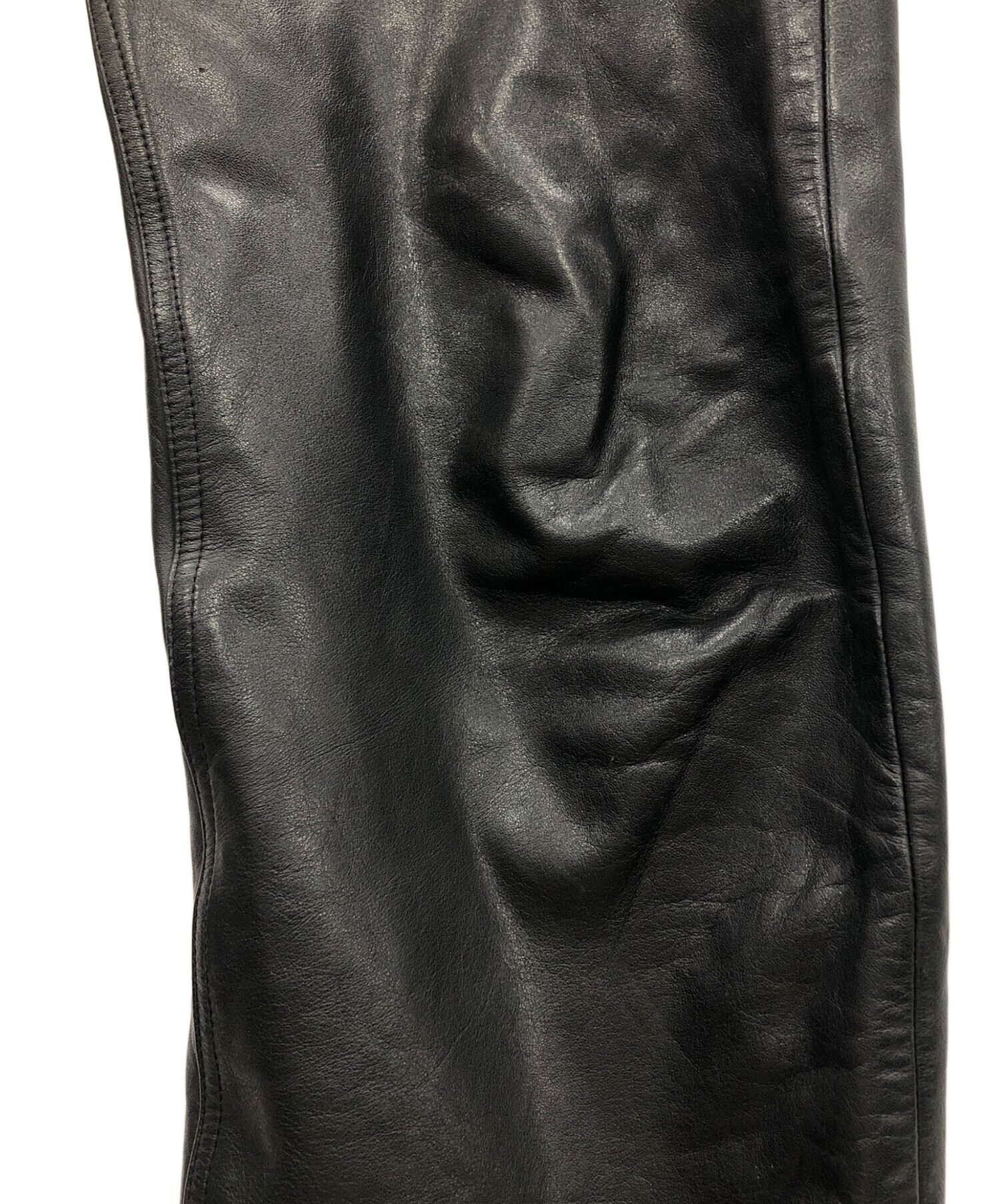 定価12万円】BIGLIDUE ホースハイド レザーパンツ 馬革 50 黒 2026年最新