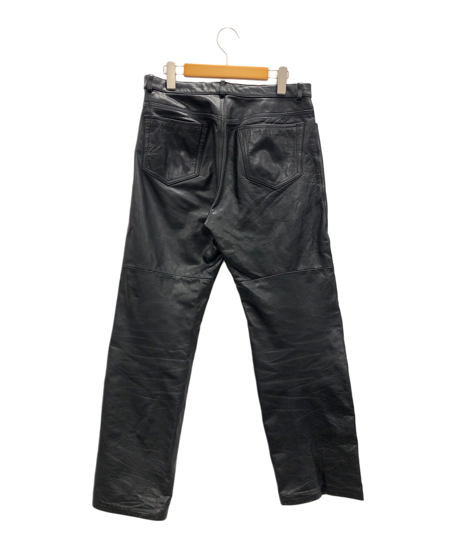 【定価12万円】BIGLIDUE ホースハイド レザーパンツ 馬革 50 黒 中古・古着通販】BIGLIDUE (ビリドゥーエ) ホースレザーパンツ