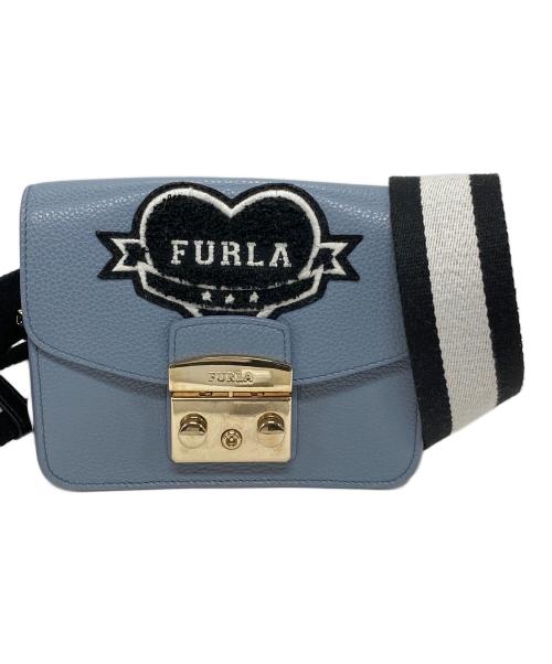 セール‼️ ⭐︎美品⭐︎ FURLA ダブルファスナーショルダーバッグ スカイブルー 中古・古着通販】FURLA (フルラ) ショルダーバッグ スカイブルー