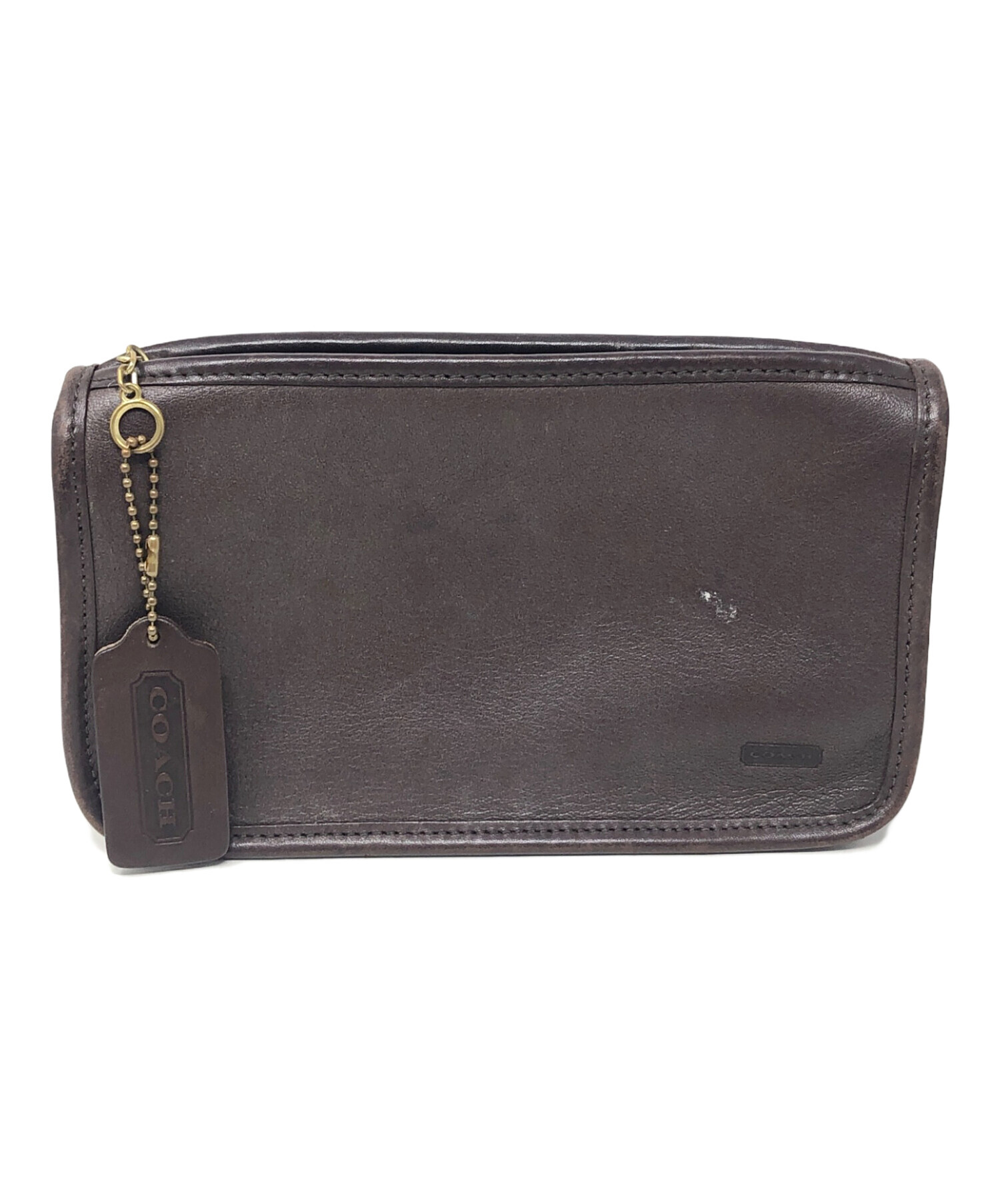 中古・古着通販】COACH (コーチ) ポーチ ブラウン サイズ:実寸サイズに 
