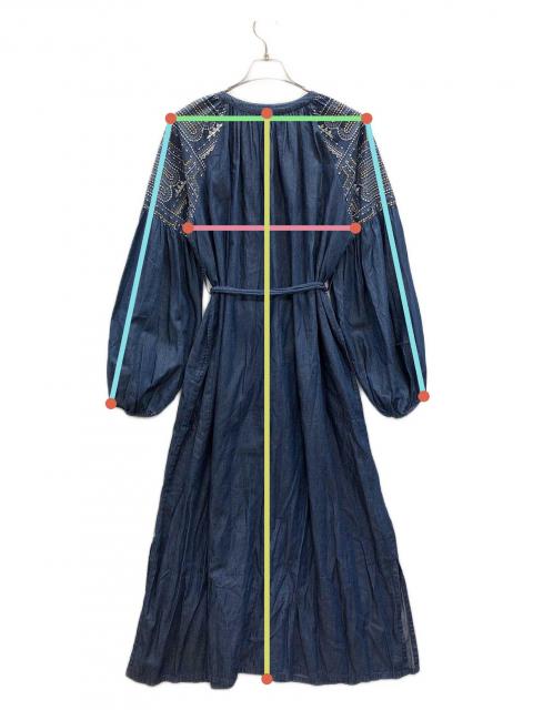 ☆連休中限定値下げ☆ ヌキテパ　刺繍入りネイビー マキシワンピース ne Quittez pas ヌキテパ ヌキテバ ロング マキシ ワンピース