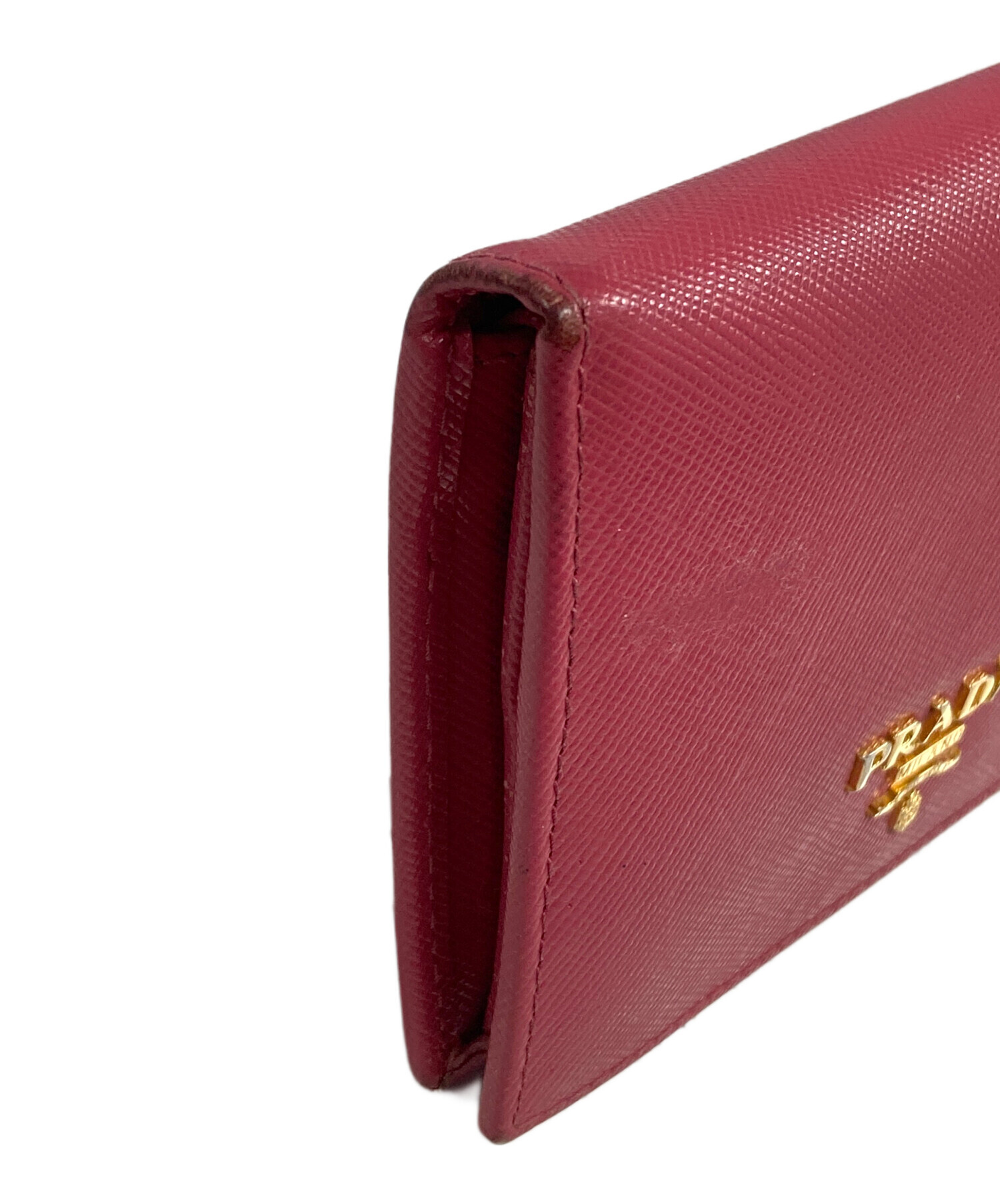 中古・古着通販】PRADA (プラダ) 2つ折り財布 ピンク サイズ:実寸 