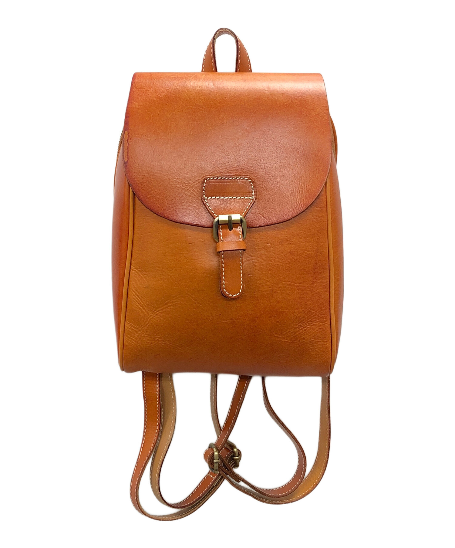 中古・古着通販】BAG (バッグ) レザーリュック ブラウン サイズ:実寸 
