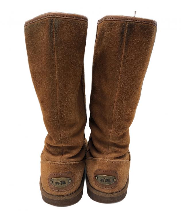 【Lehua】　美品　COACH　コーチ　スエード　ファームートンブーツ 中古・古着通販】COACH (コーチ) ムートンブーツ ブラウン サイズ:23.5