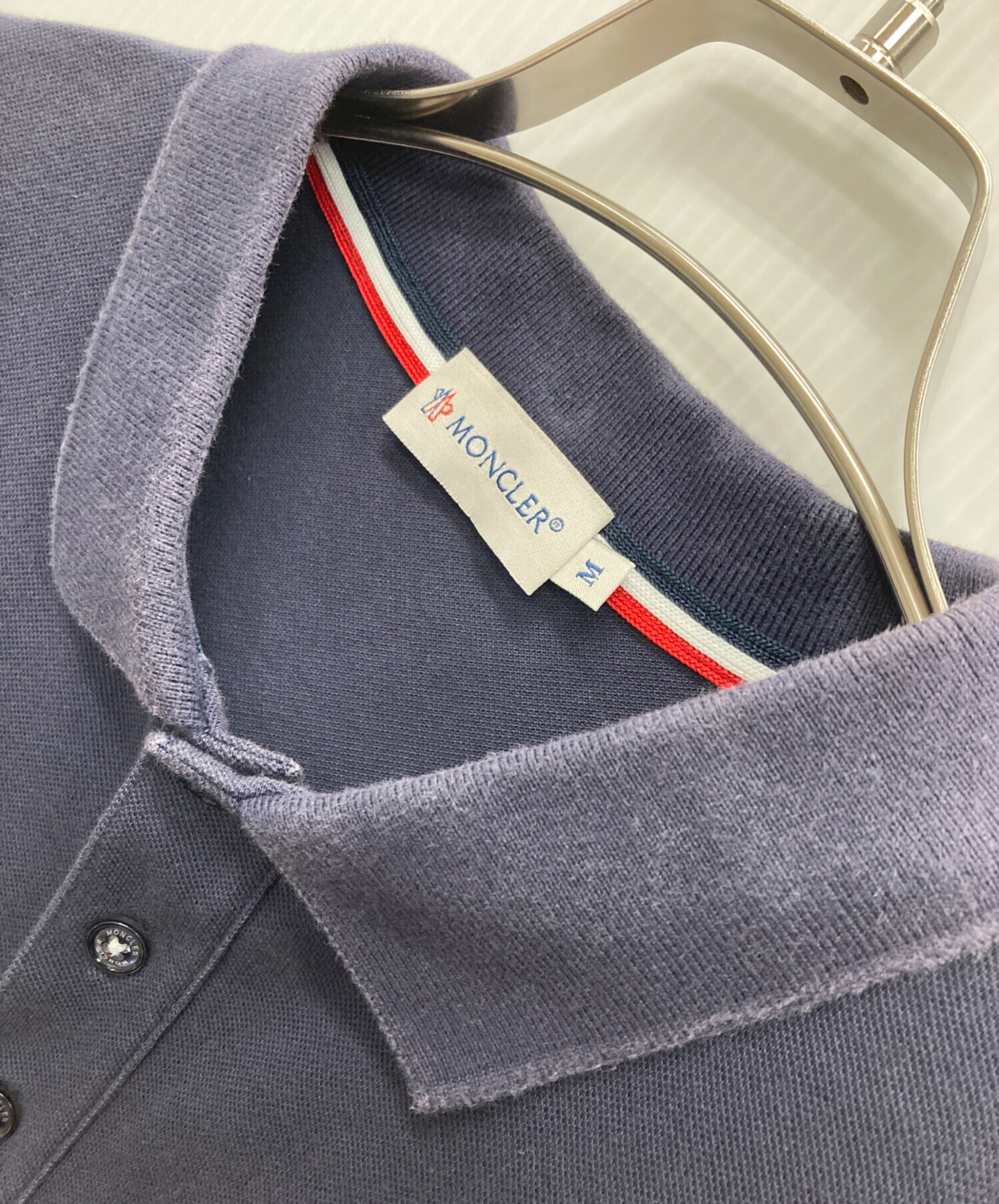 中古・古着通販】MONCLER (モンクレール) ポロシャツ ネイビー サイズ