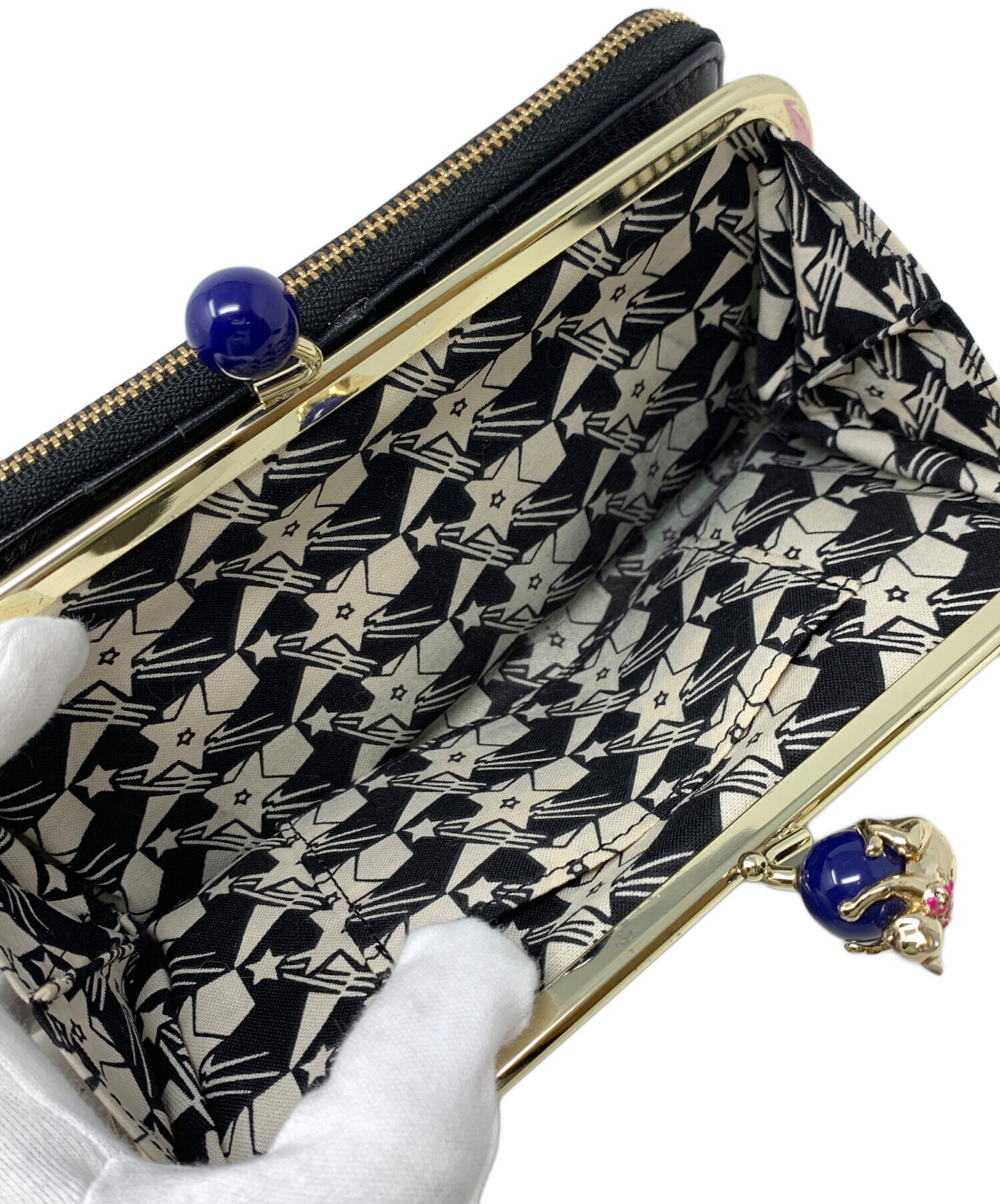 中古・古着通販】ANNA SUI (アナスイ) がま口財布 プレイングキャット 