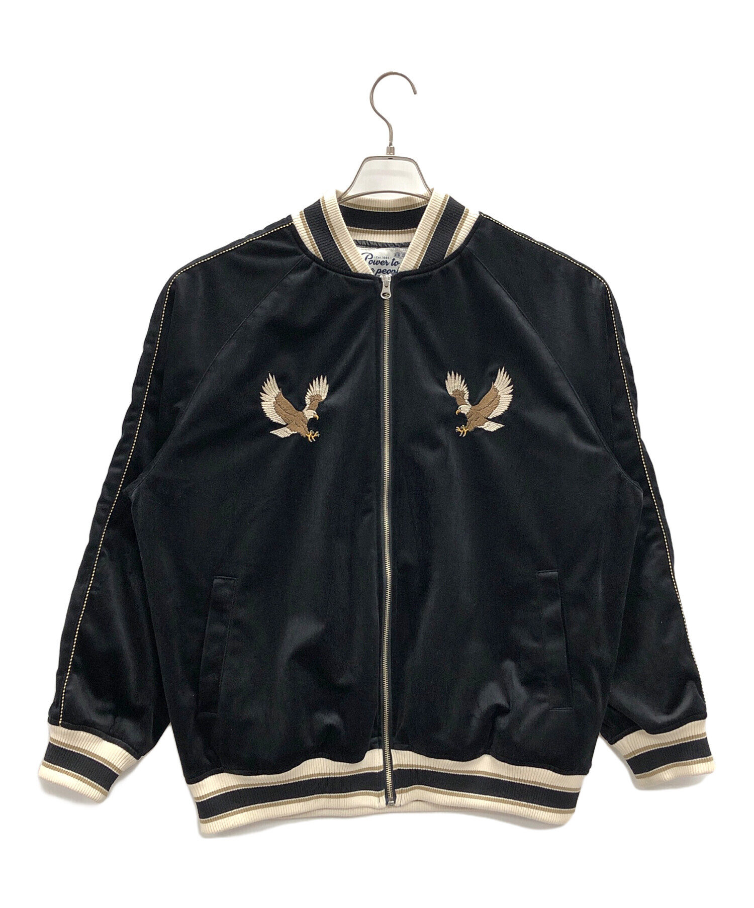 POWER TO THE PEOPLE / スカジャン/M/ポリエステル/BLK 楽天市場