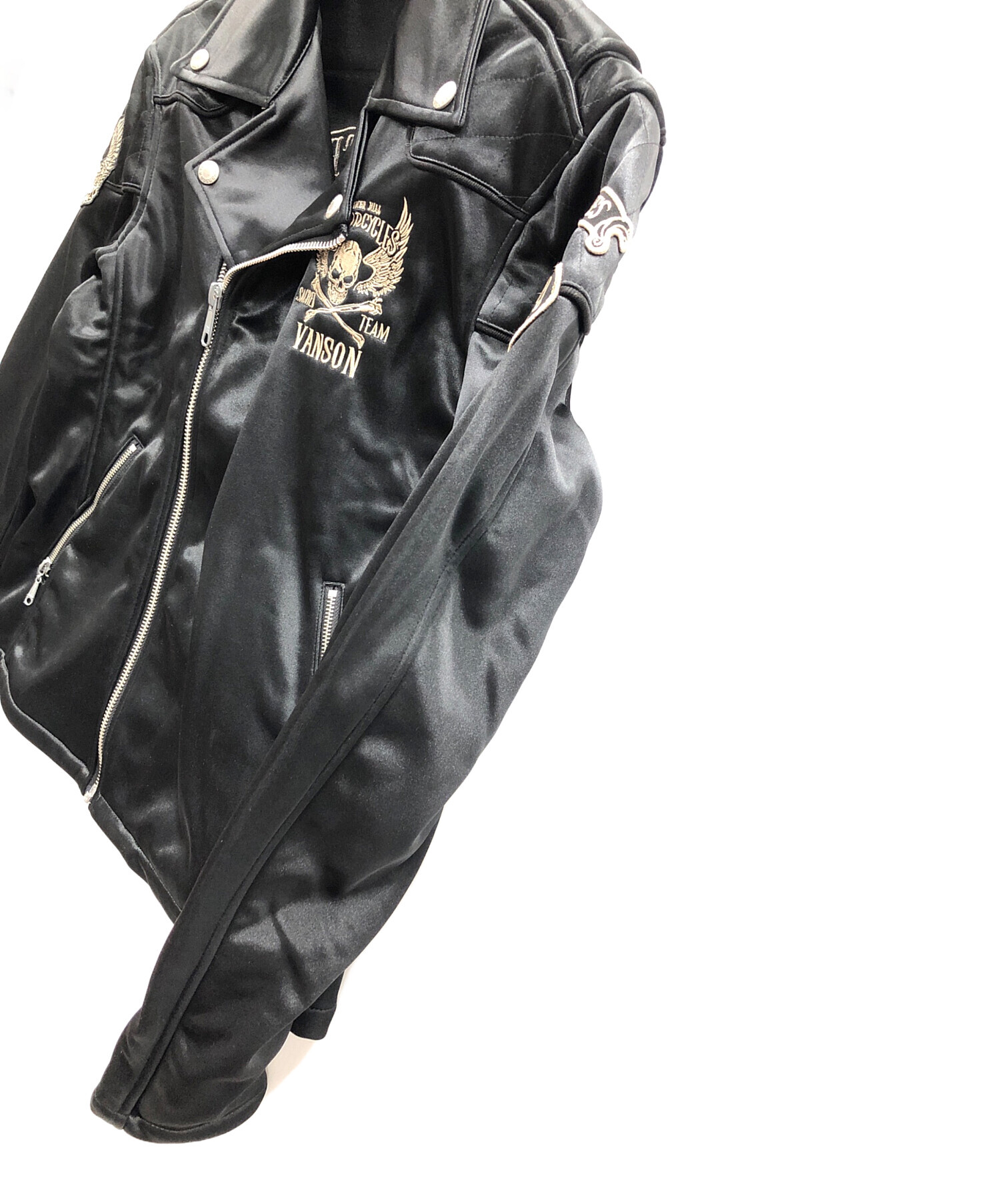 中古・古着通販】VANSON (バンソン) ライダースジャケット ブラック 