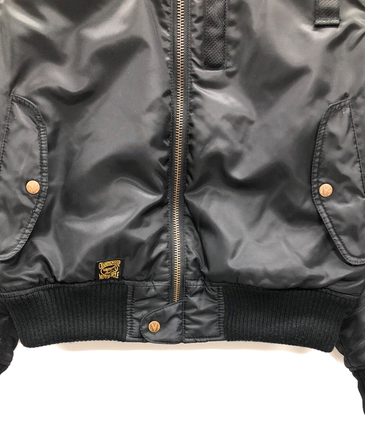 VANSON ブラックフライトジャケット　美品 中古・古着通販】VANSON (バンソン) フライトジャケット ブラック