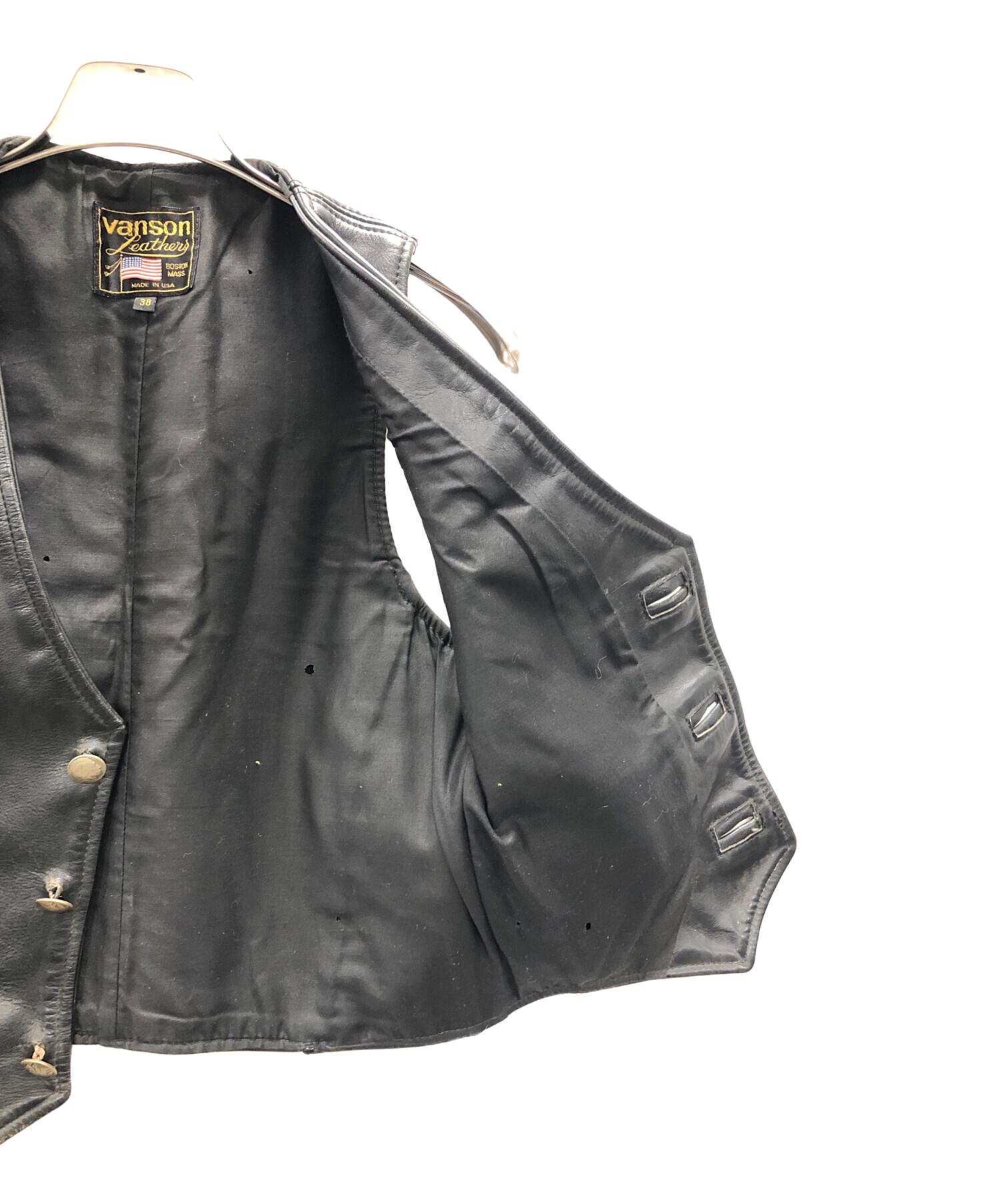 中古・古着通販】VANSON (バンソン) ベスト ブラック サイズ:38