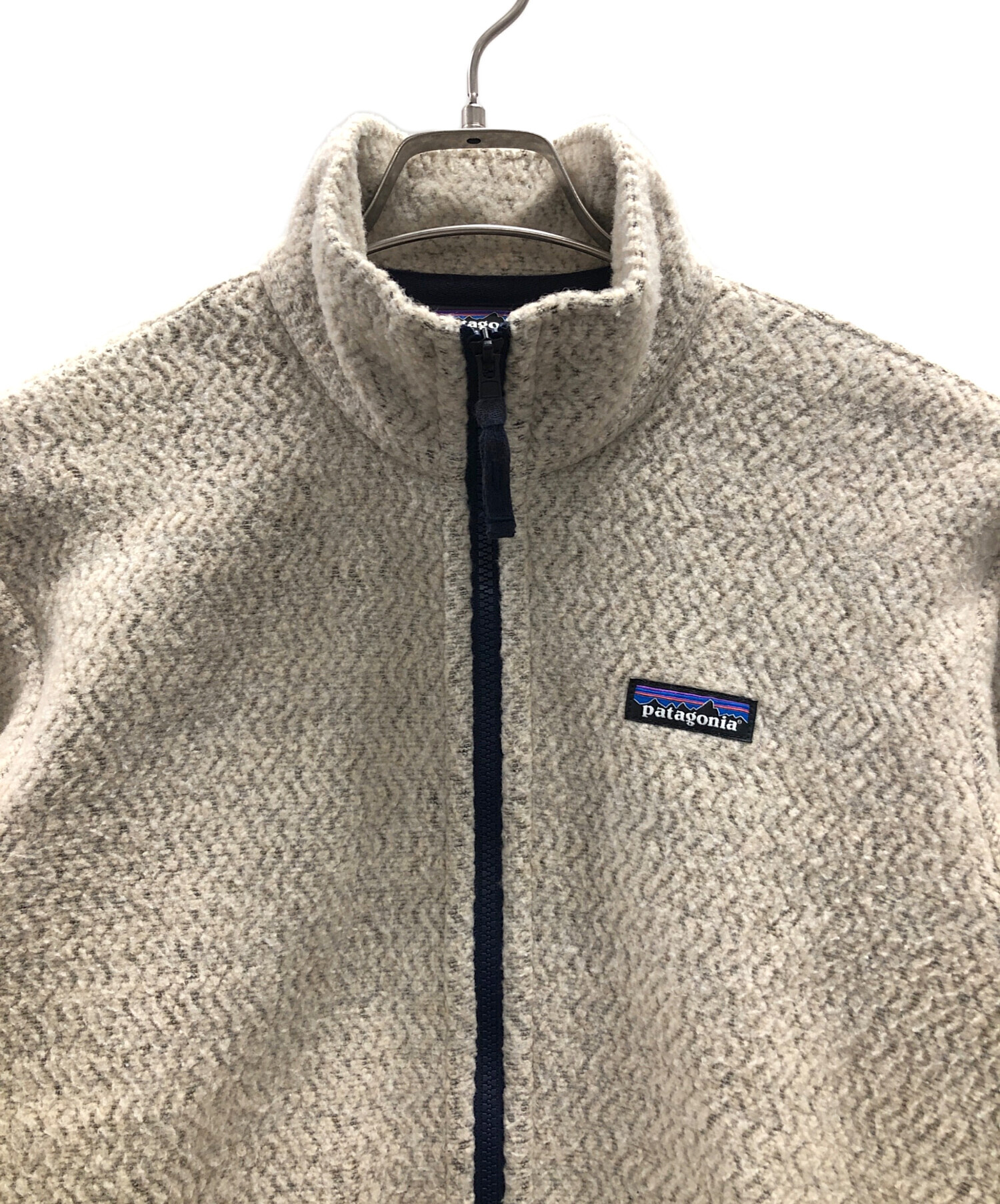 Patagonia フリースジャケット ベージュ・ネイビー 中古・古着通販】Patagonia (パタゴニア) フリースジャケット