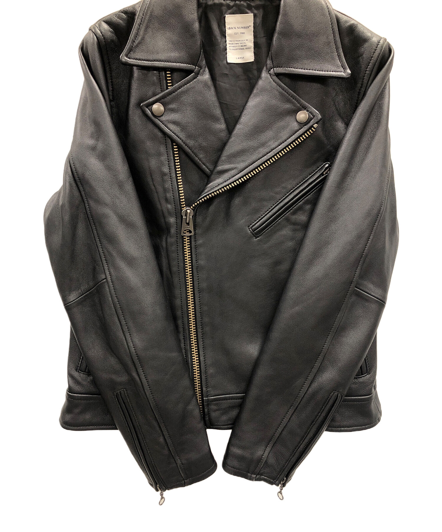 完売！BACK NUMBER 羊革 ライダース ジャケット バックナンバー XL 中古・古着通販】BACK NUMBER (バックナンバー) ダブルライダース