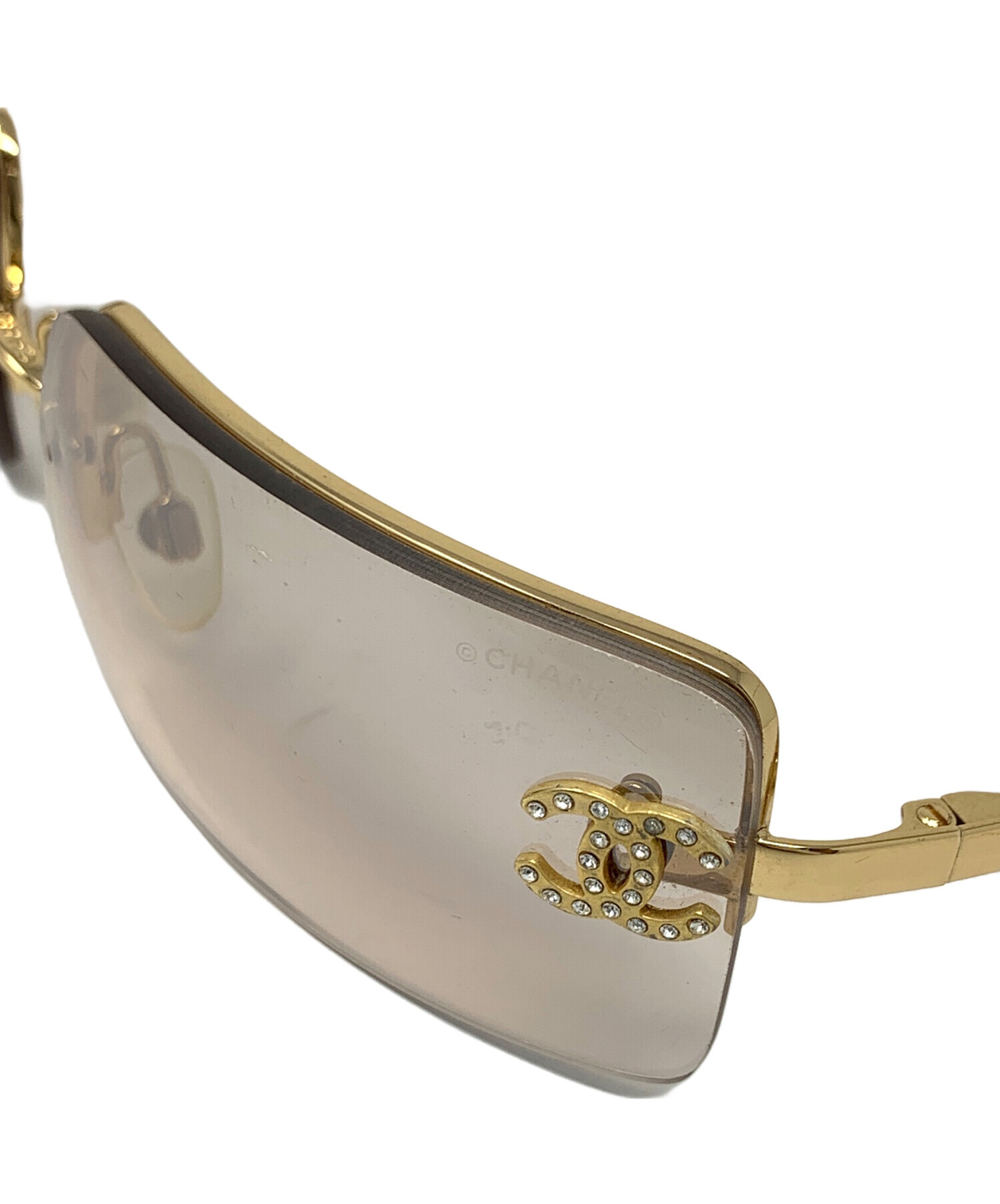 CHANEL シャネル ラインストーン サングラス 中古・古着通販】CHANEL (シャネル) サングラス ココマーク ライン