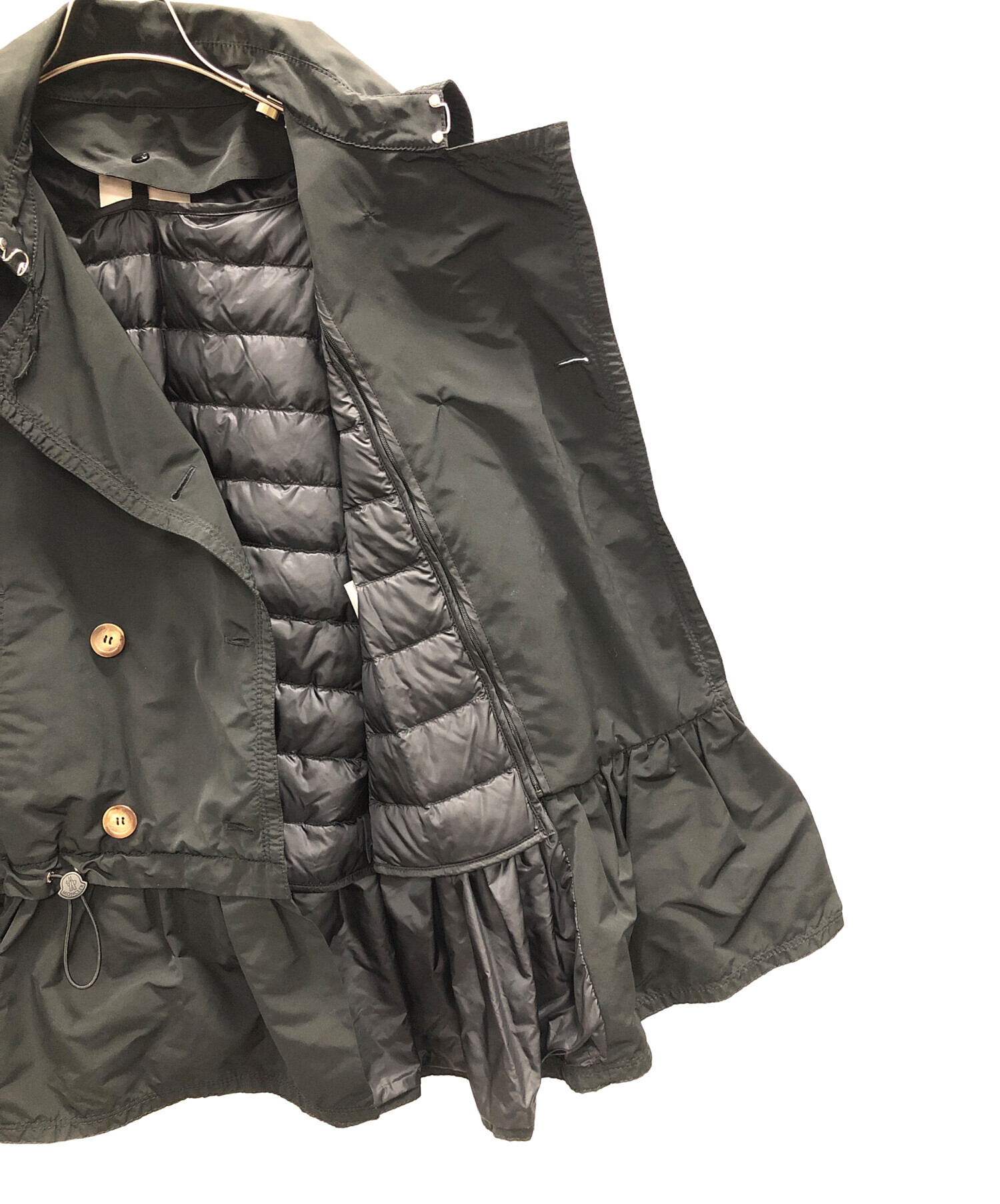 モンクレール トレンチコートSTIBIDEN サイズ1 黒 ブラック Moncler x EE72 by Edward Enninful Zake トレンチコート