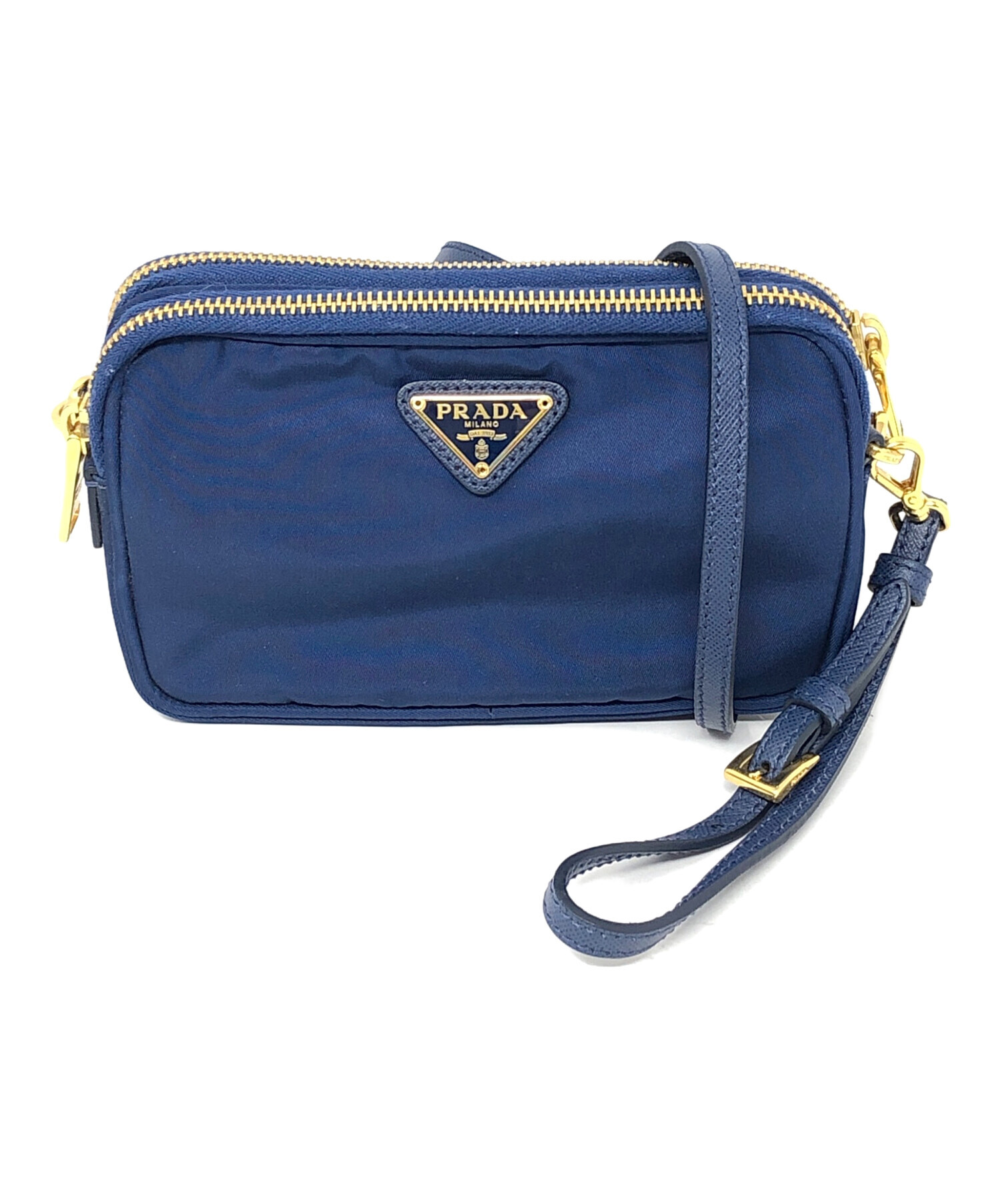 中古・古着通販】PRADA (プラダ) ナイロンショルダーバッグ ブルー 
