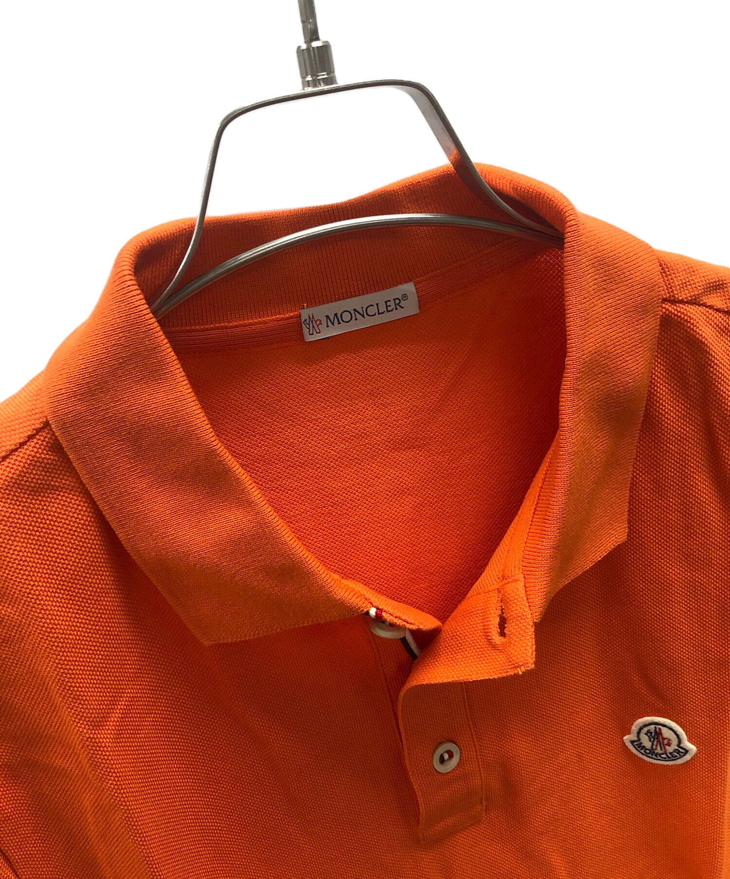 MONCLER 半袖ポロシャツ MAGLIA POLO MANICA CORTA Lサイズ オレンジ 