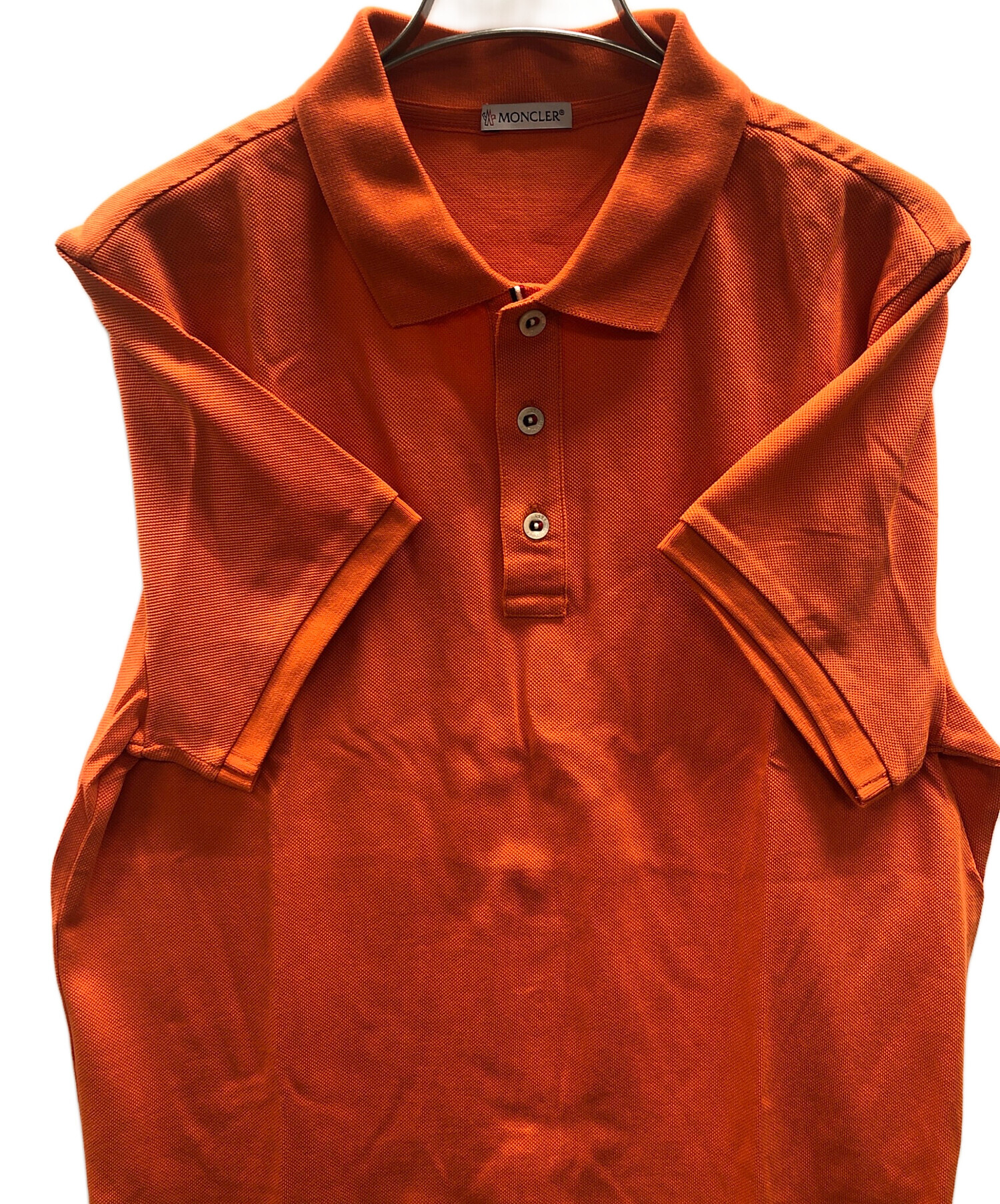 MONCLER 半袖ポロシャツ MAGLIA POLO MANICA CORTA Lサイズ オレンジ 