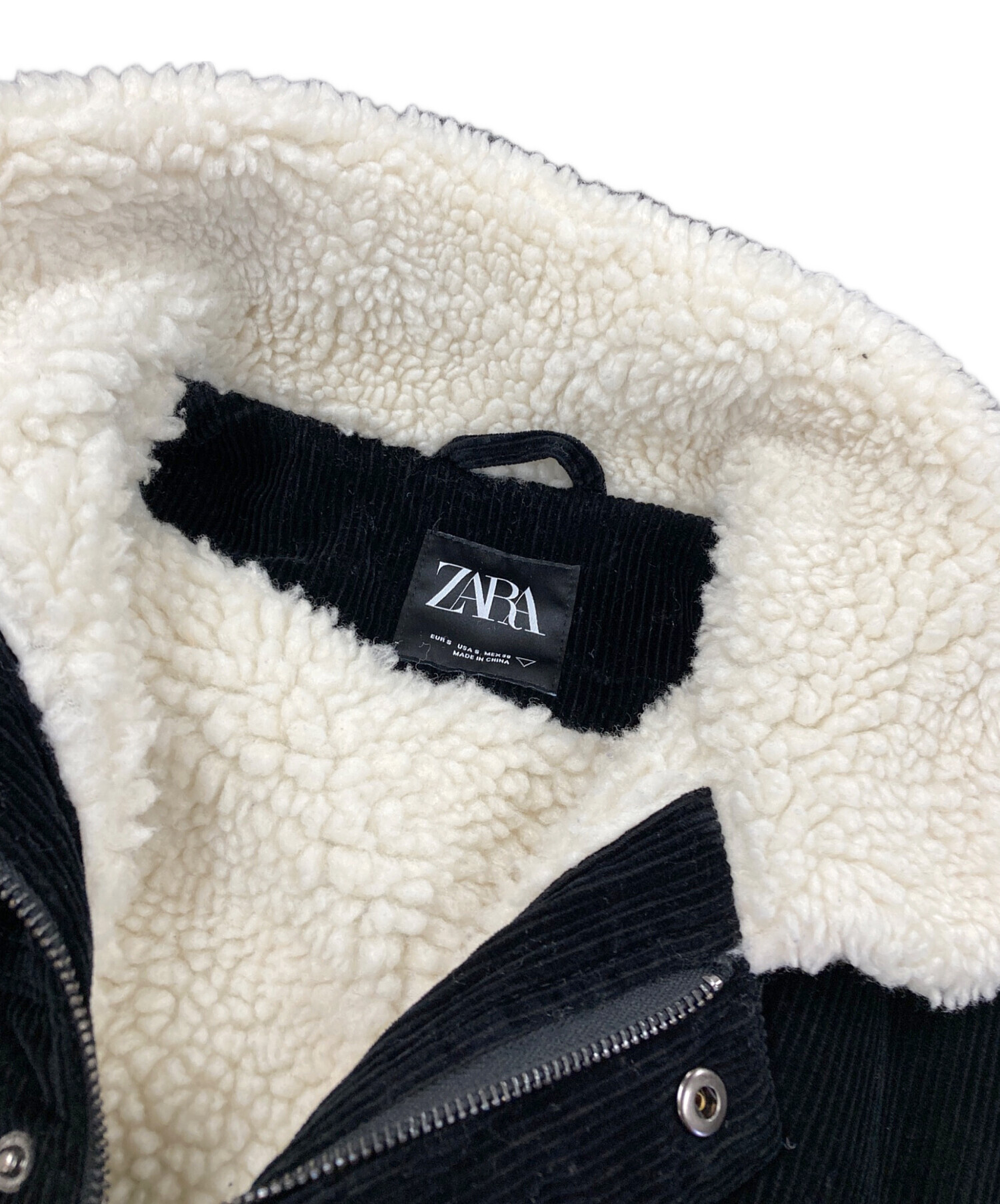 中古・古着通販】ZARA (ザラ) コーデュロイジャケット ブラック サイズ