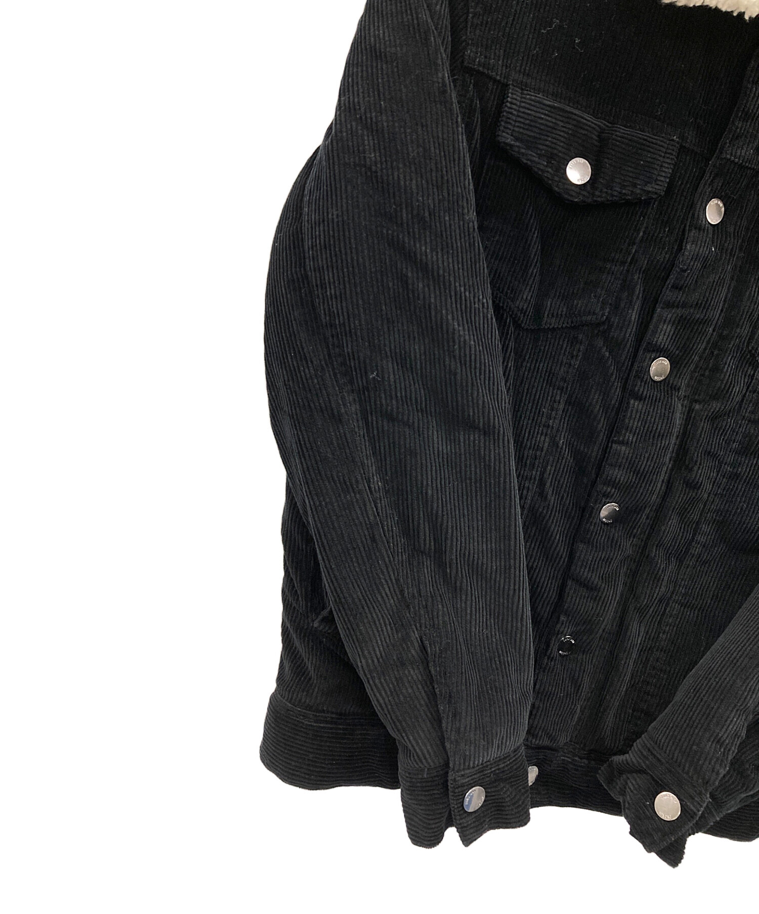 ZARA テディジャケット コーデュロイ 黒 ブラックL 中古・古着通販】ZARA (ザラ) コーデュロイジャケット ブラック サイズ