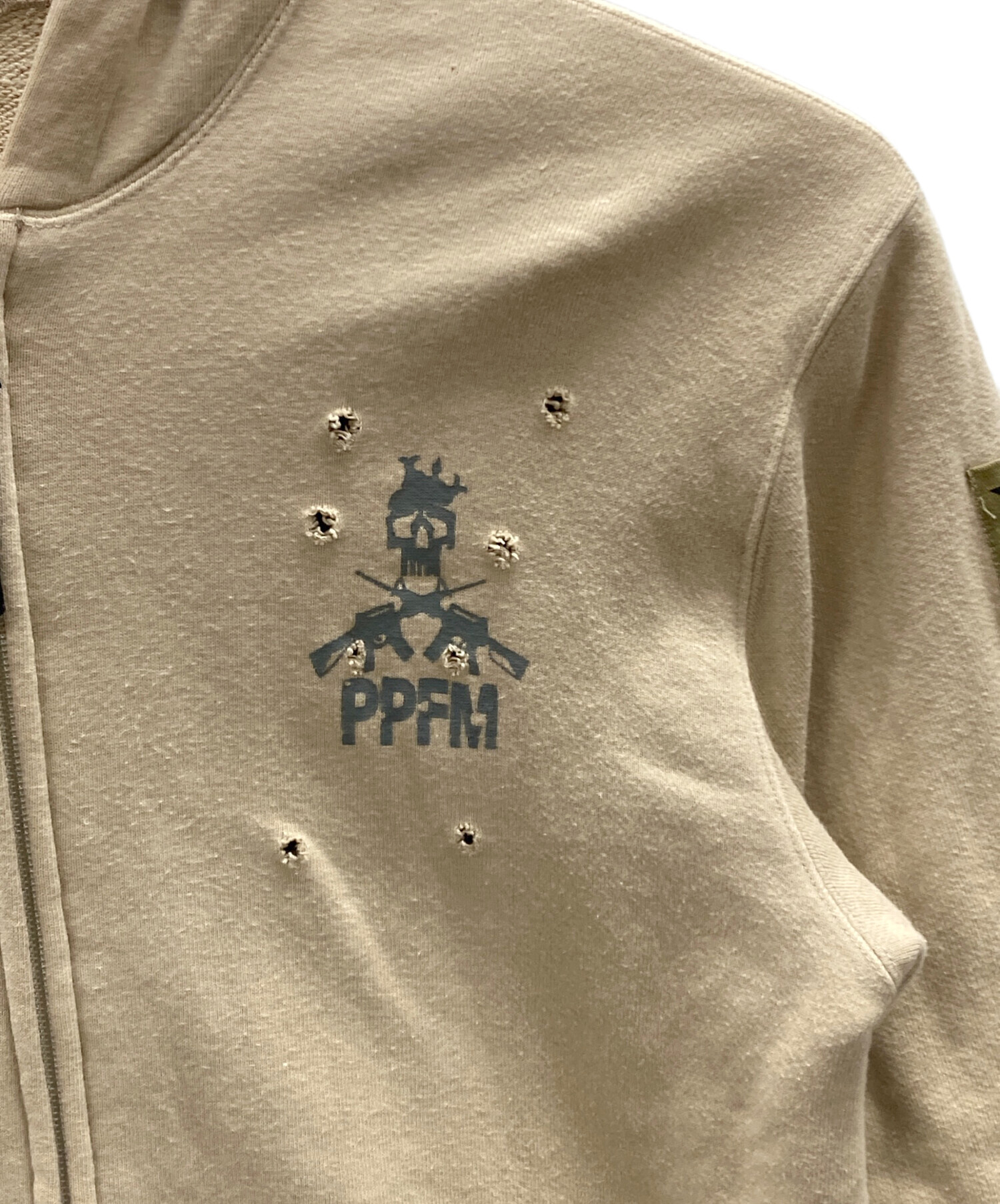 中古・古着通販】PPFM (ピーピーエフエム) ジップパーカー カーキ 