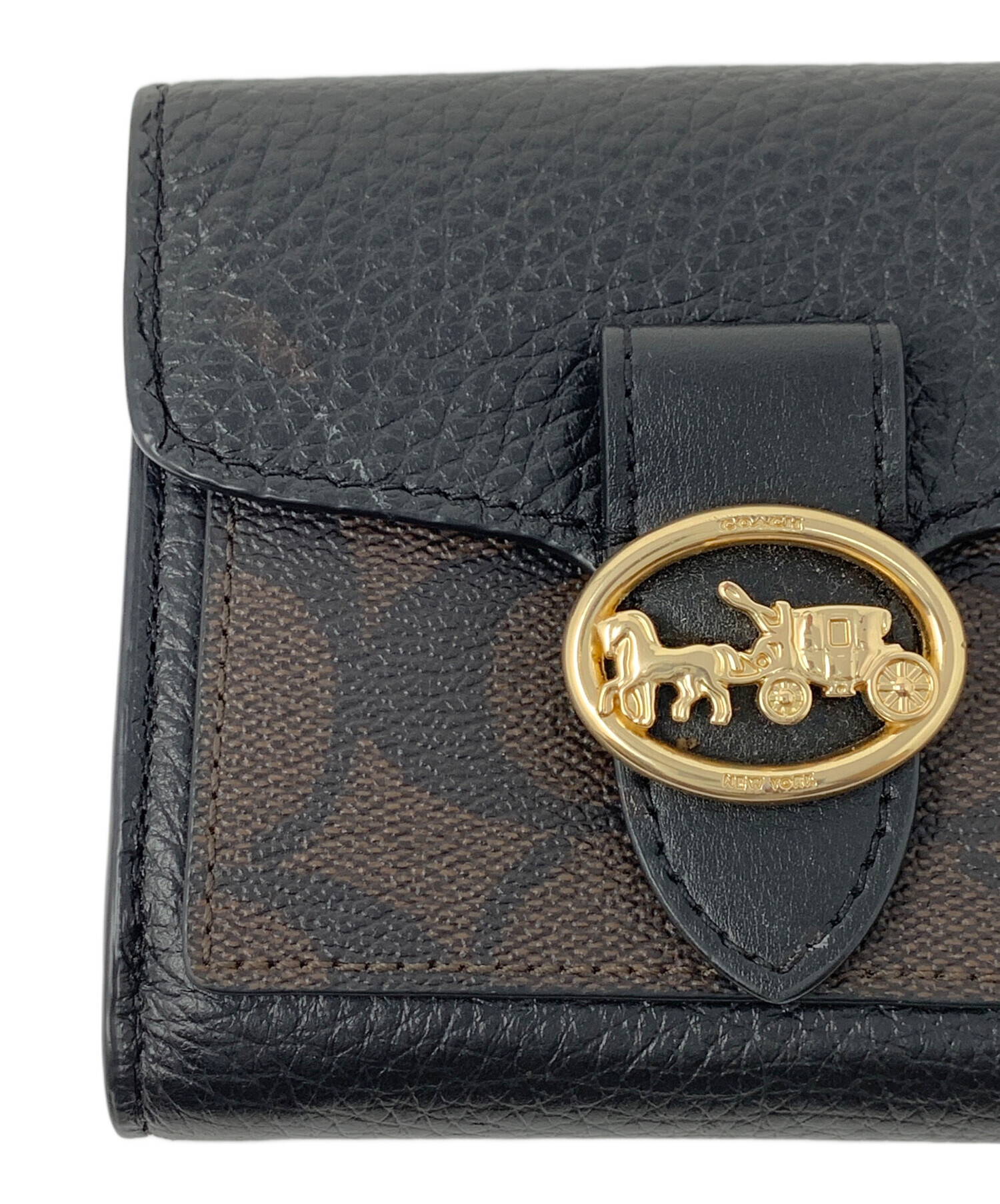 COACH コーチ 三つ折り財布 ブラウン ブラック 【公式通販】