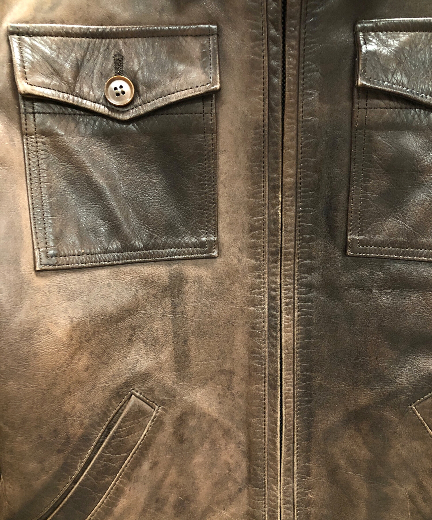 ラウンジリザード レザージャケット 中古・古着通販】LOUNGE LIZARD (ラウンジリザード) レザー