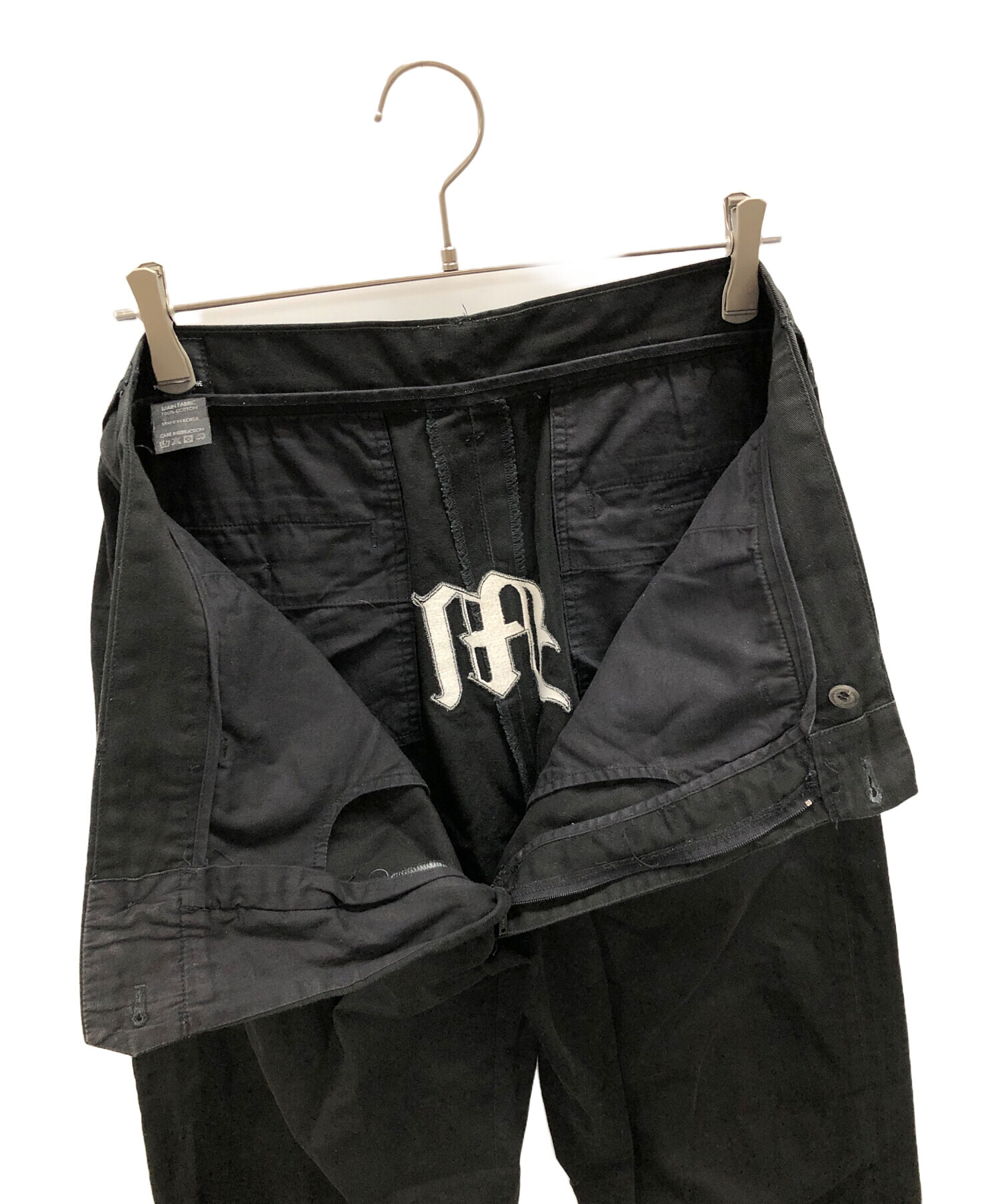 希少　peaceminusone ピースマイナスワン　ワークパンツ　刺繍　黒 中古・古着通販】PEACEMINUSONE (ピースマイナスワン) ワークパンツ