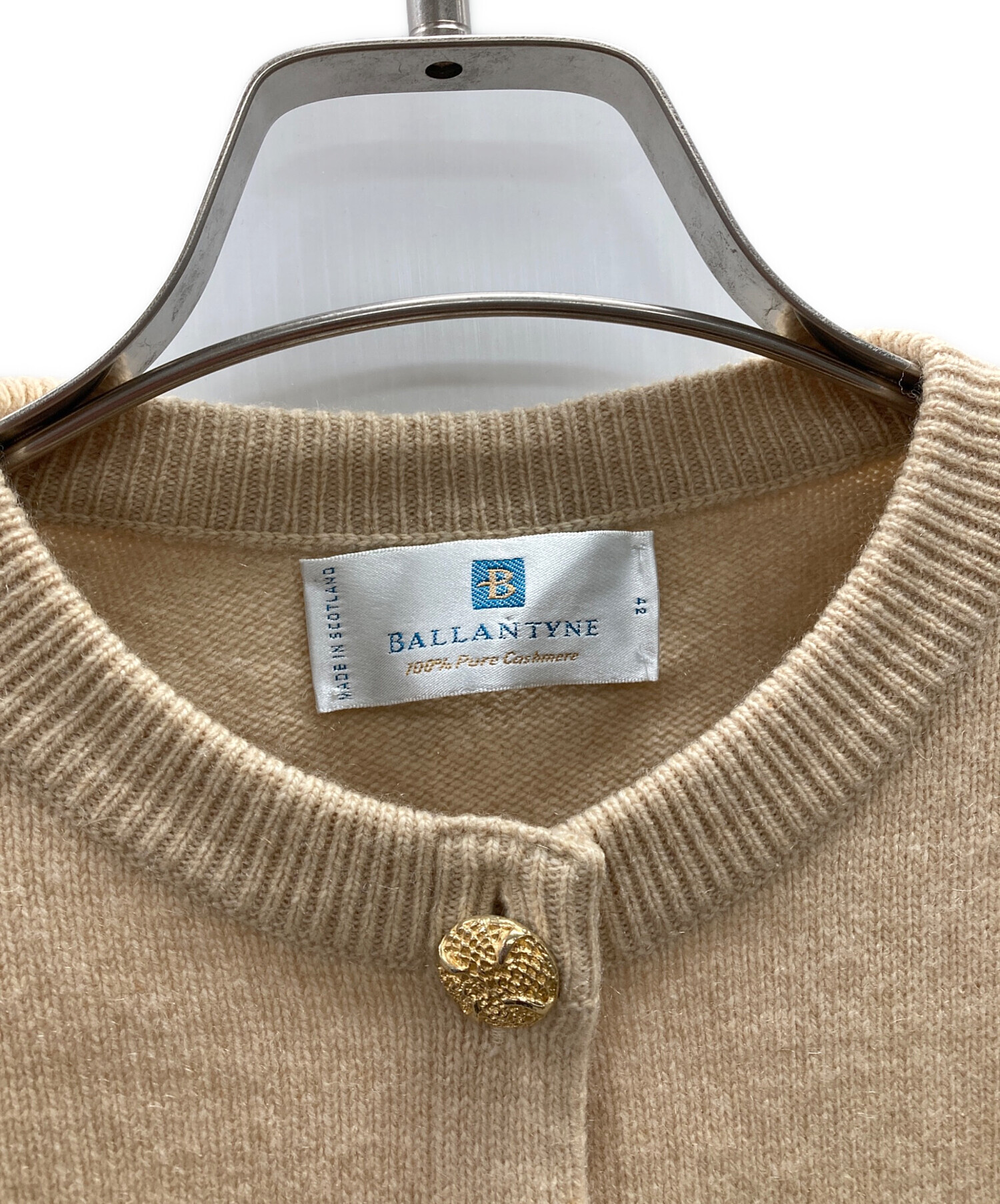 BALLANTYNE ベージュ カシミヤカーディガン 中古・古着通販】BALLANTYNE (バランタイン) 金釦カシミヤカーディガン