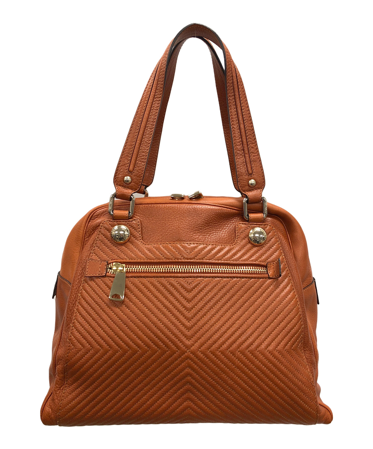 中古・古着通販】MaxMara (マックスマーラ) レザーハンドバッグ 