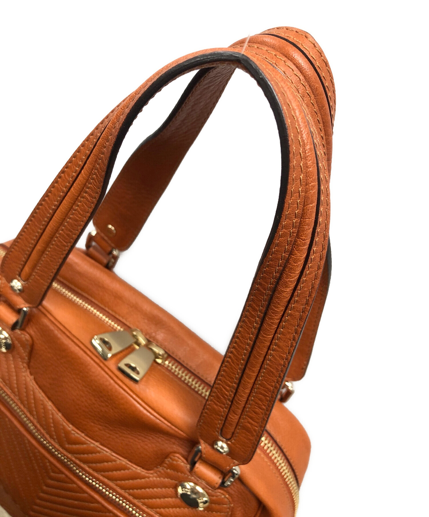 中古・古着通販】MaxMara (マックスマーラ) レザーハンドバッグ 