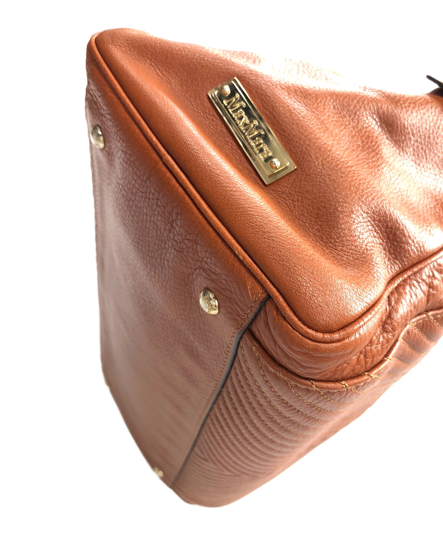 中古・古着通販】MaxMara (マックスマーラ) レザーハンドバッグ 