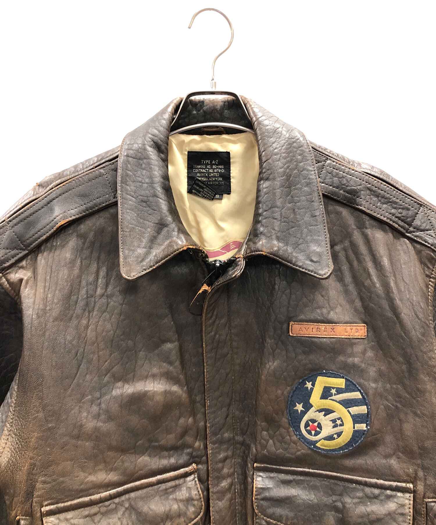 Y*Y様 ヴィンテーアヴィレックス　ジャケット レザー ブラウン AVIREX(アヴィレックス) / レザージャケット・ブルゾン/XS