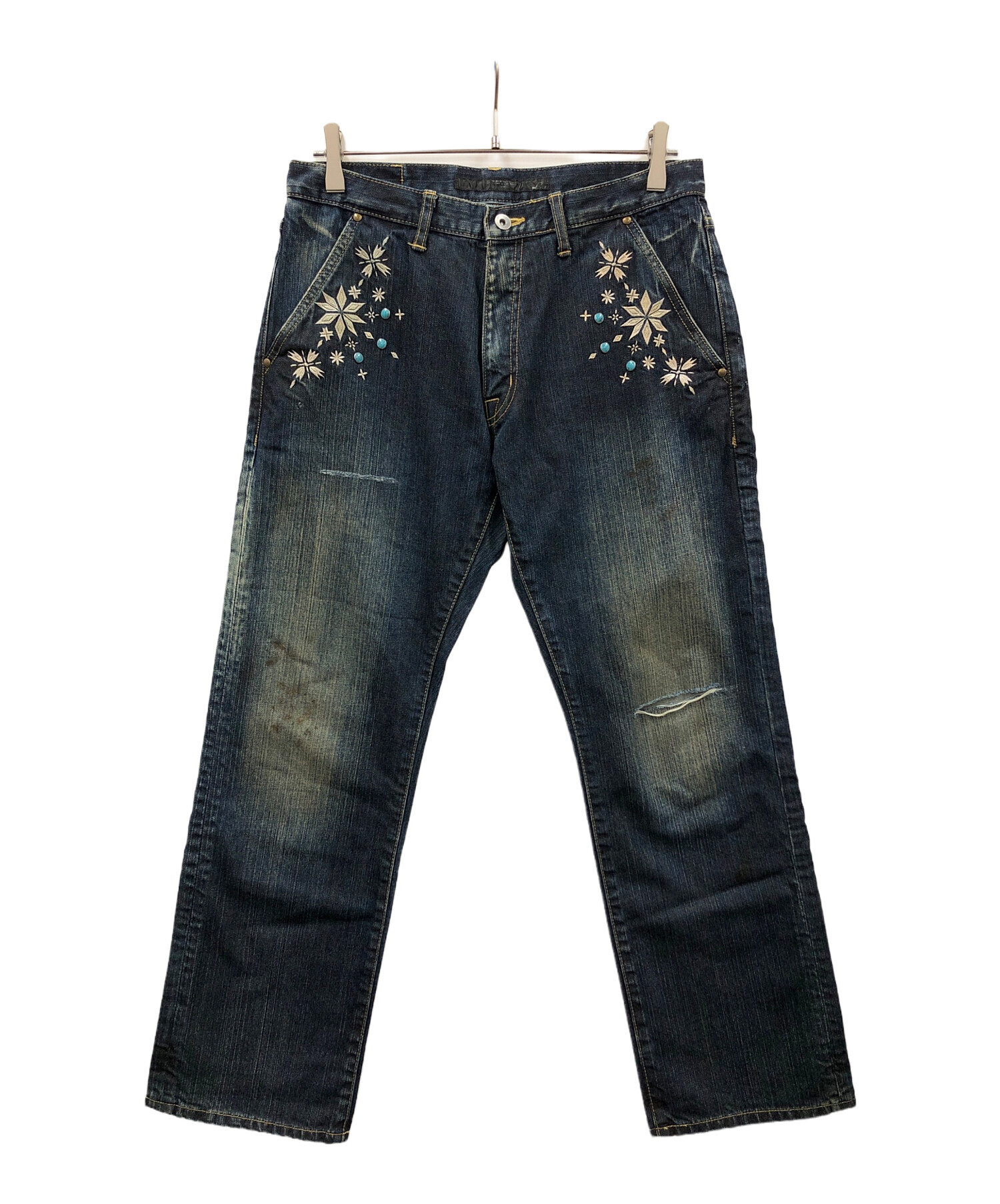 中古・古着通販】rehacer (レアセル) デニムパンツ ターコイズ 