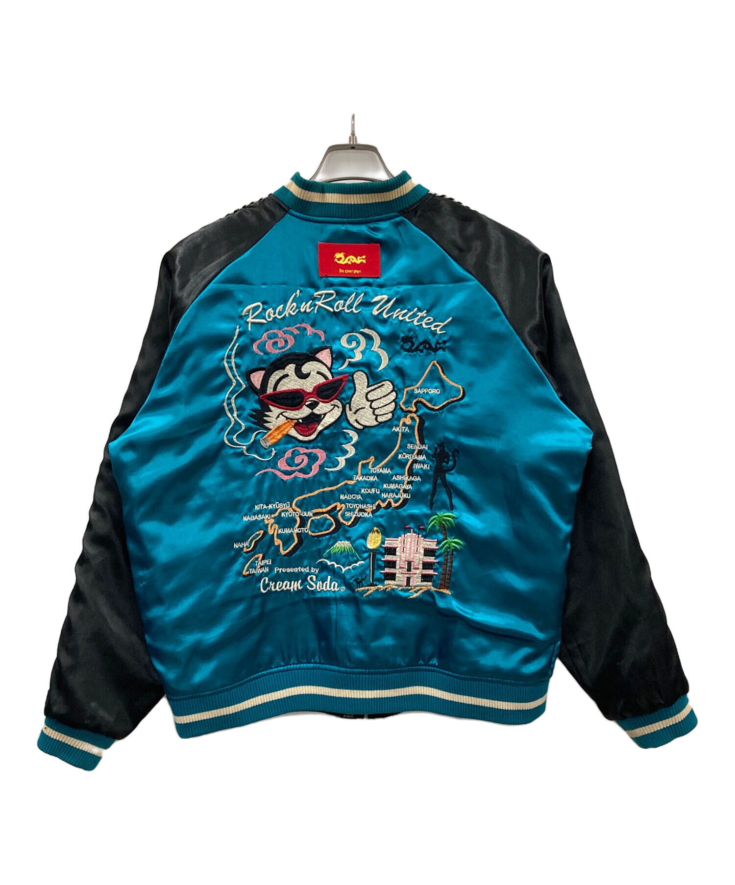 CREAM SODA BLACK CATS ツアージャケット スカジャン 中古・古着通販】CREAM SODA (クリームソーダ) リバーシブルスカジャン