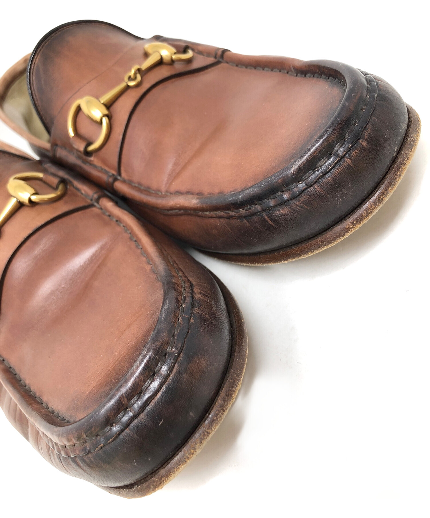 中古・古着通販】GUCCI (グッチ) ホースビットローファー ブラウン