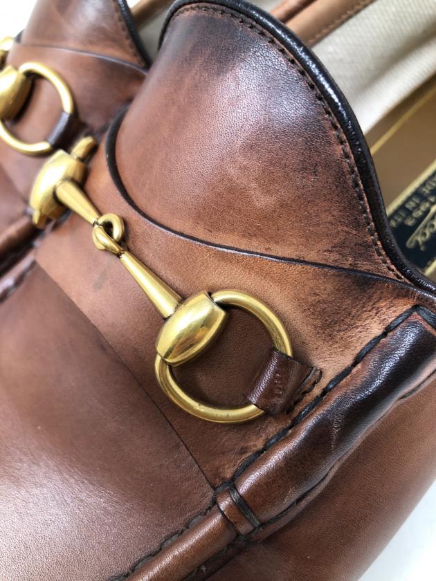 中古・古着通販】GUCCI (グッチ) ホースビットローファー ブラウン