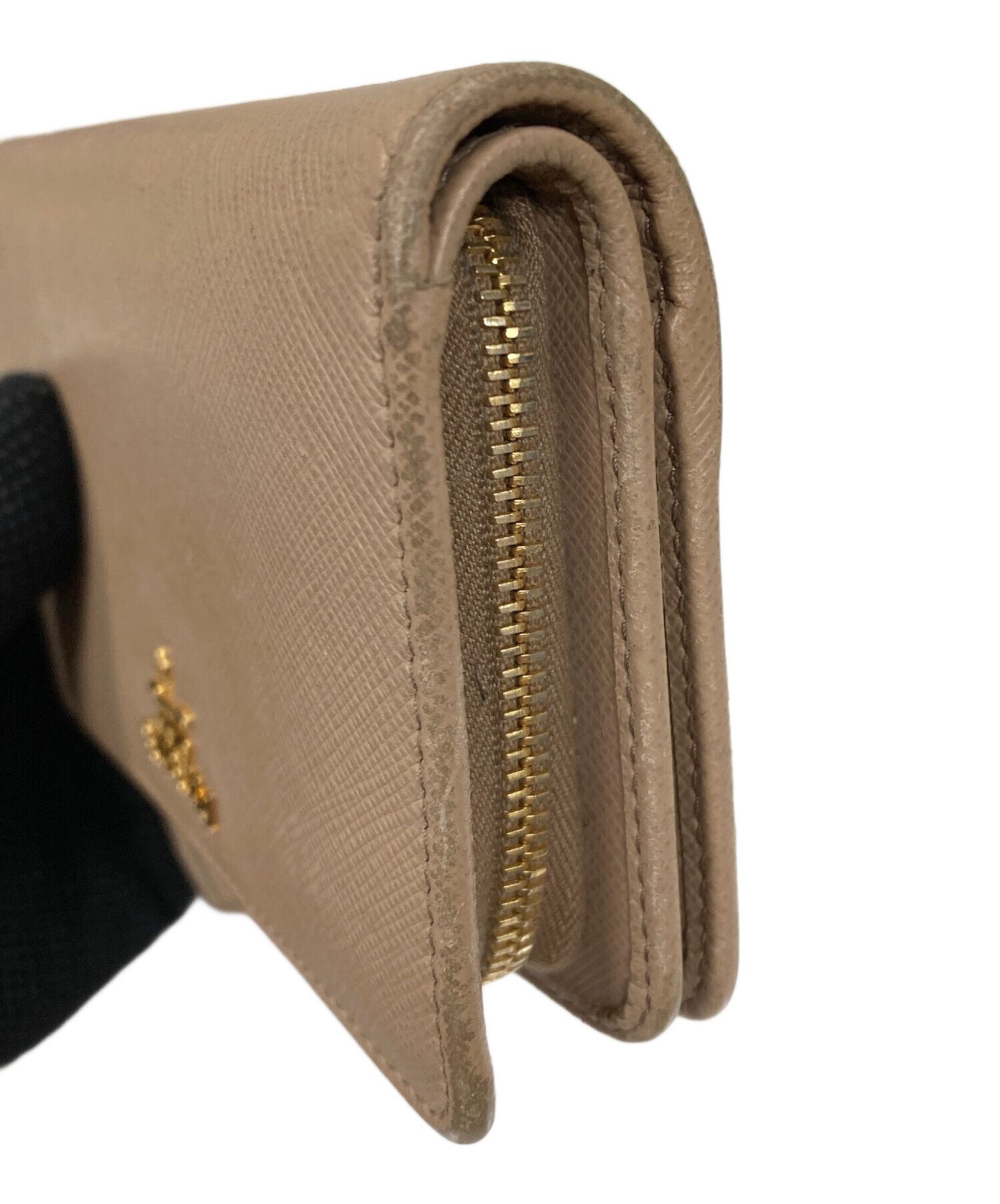 中古・古着通販】PRADA (プラダ) 2つ折り財布 ベージュ サイズ:実寸